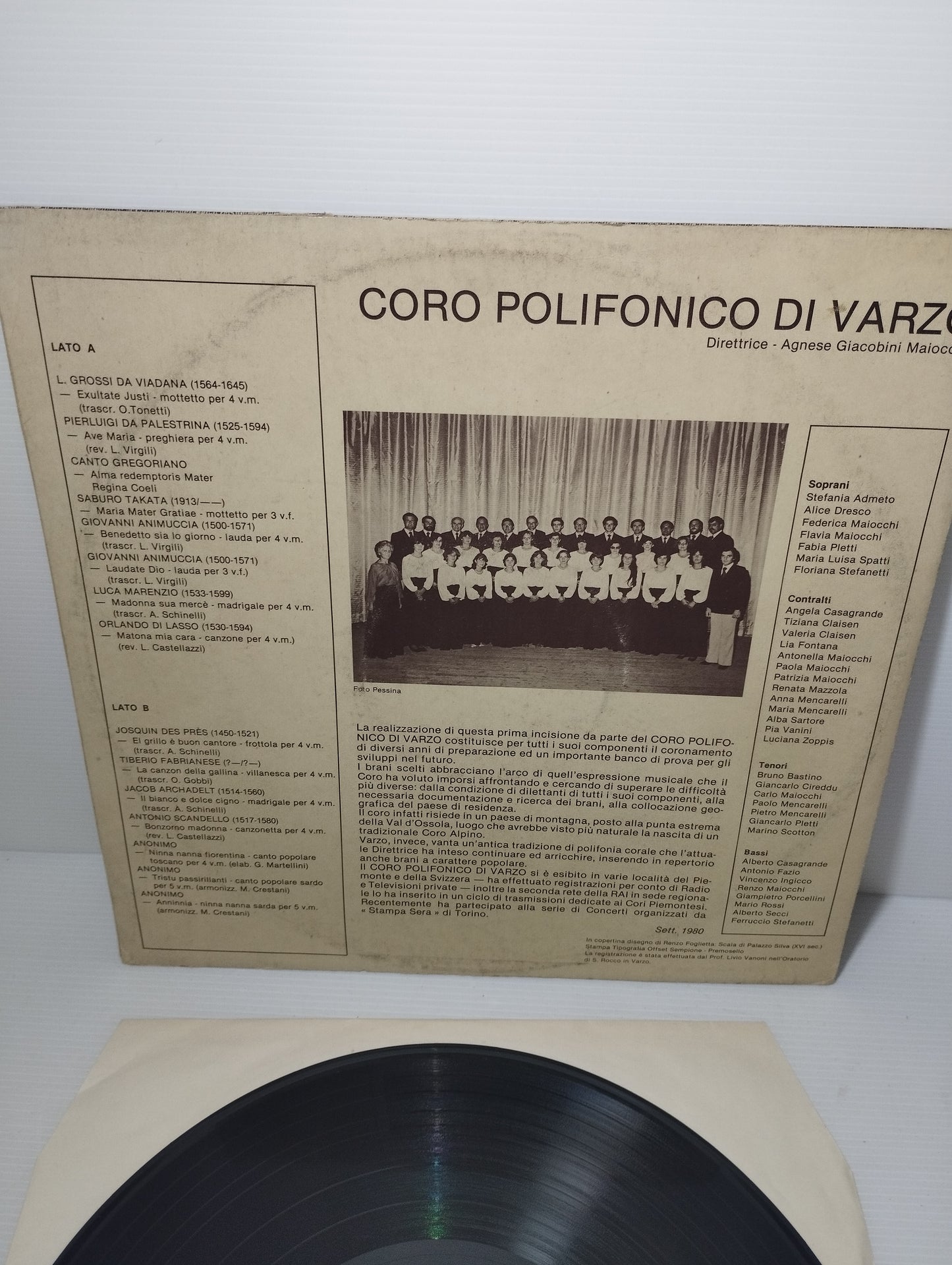 Lo Lieto Et Divoto Cantare Coro Polifonico di Varzo LP 33 Giri