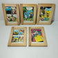 Collezione 5 Quadretti Con Cartoline Fumetto Vintage