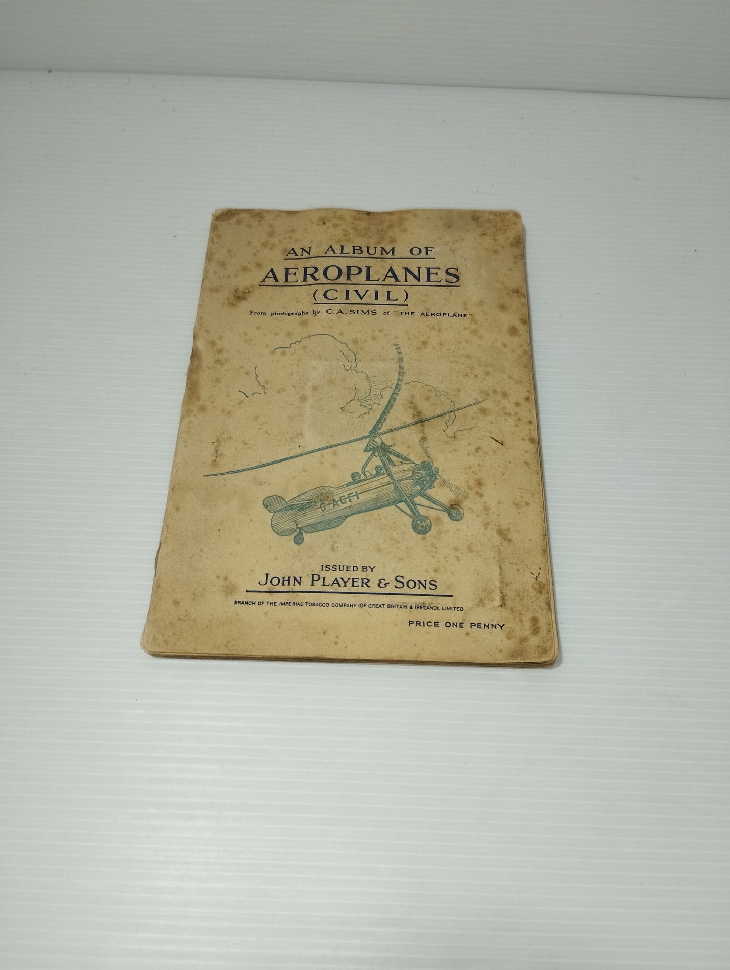 Aeroplani Antico Album Figurine Prodotto da John Player &Sons Cigarettes