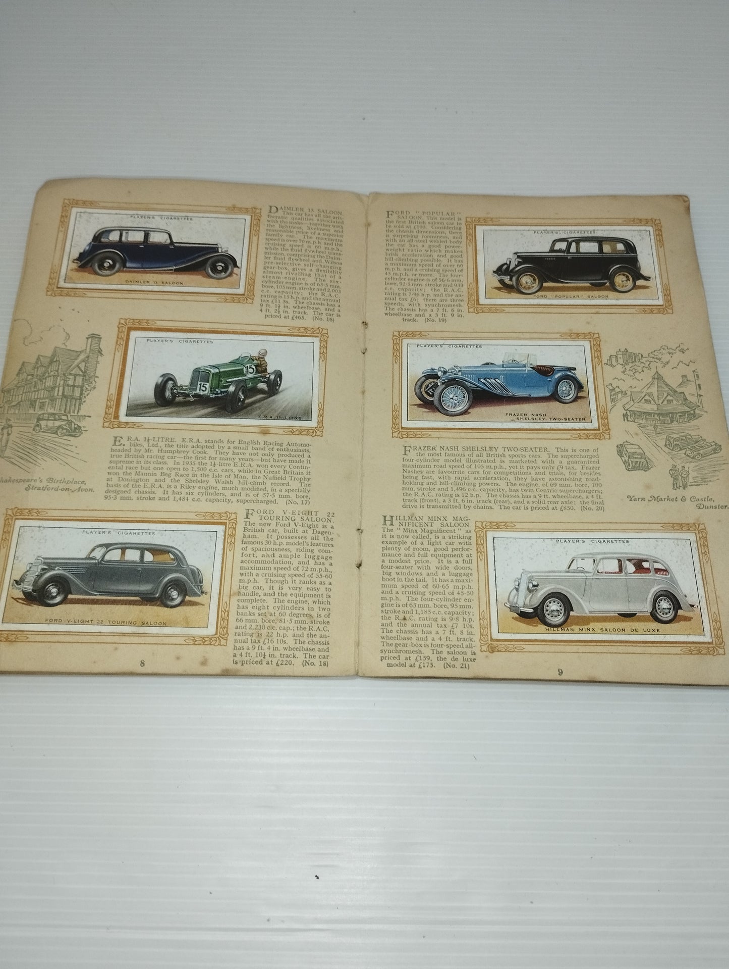 Automobili  Antico Album Figurine Prodotto da John Player &Sons Cigarettes
Great Britains