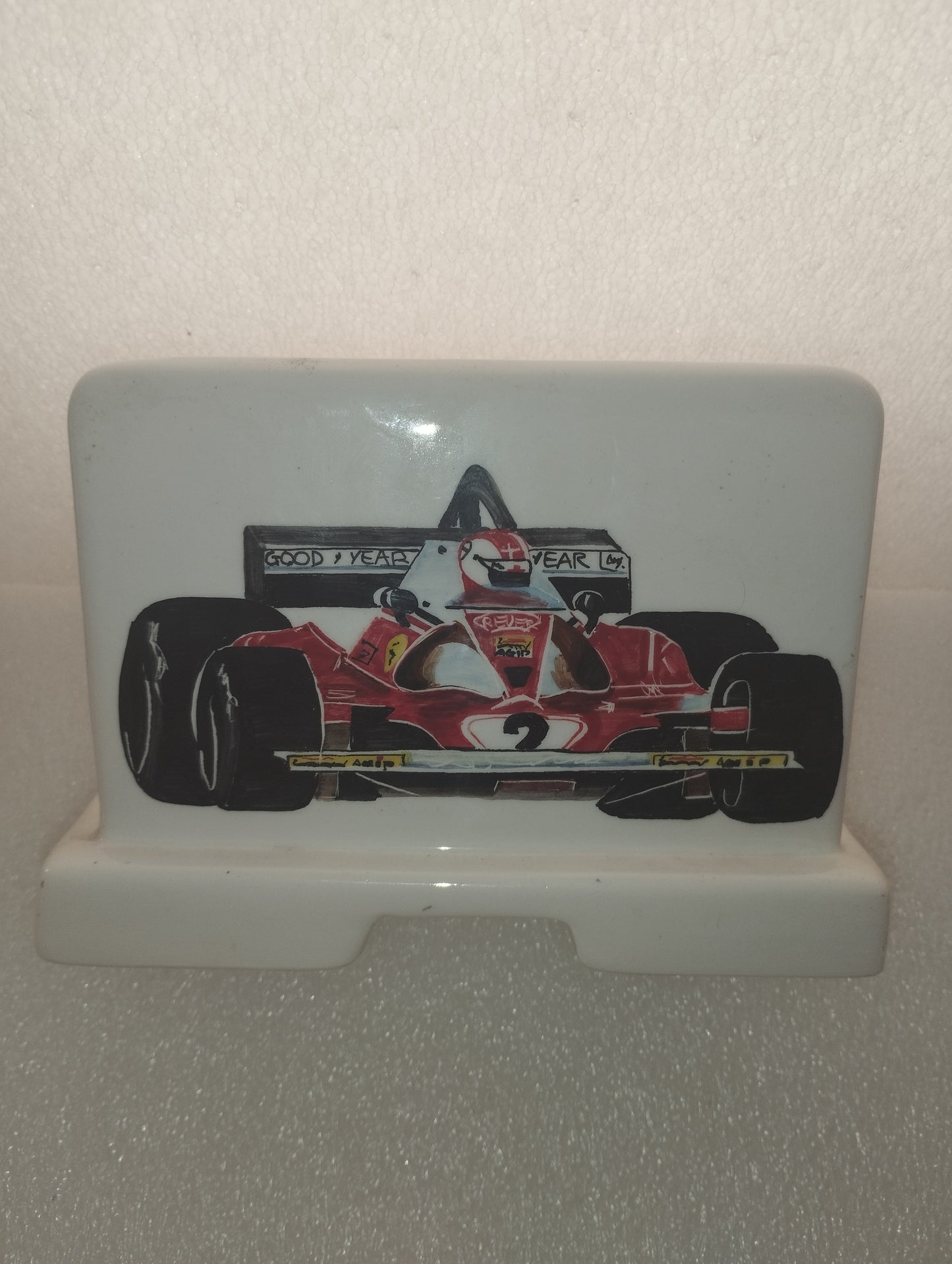 Clay Regazzoni Ferrari Ceramica Smaltata Commemorativa