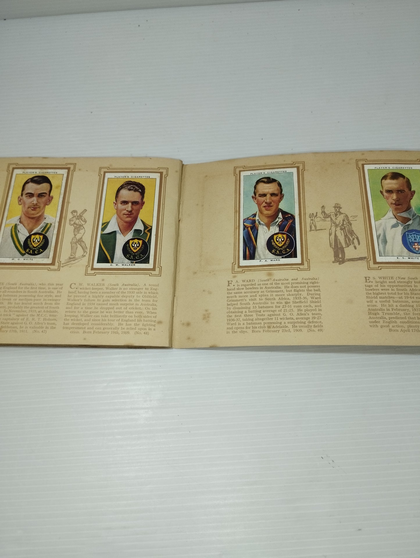 Cricketers 1938 Antico Album Figurine Prodotto da John Player &Sons Cigarettes
Great Britains