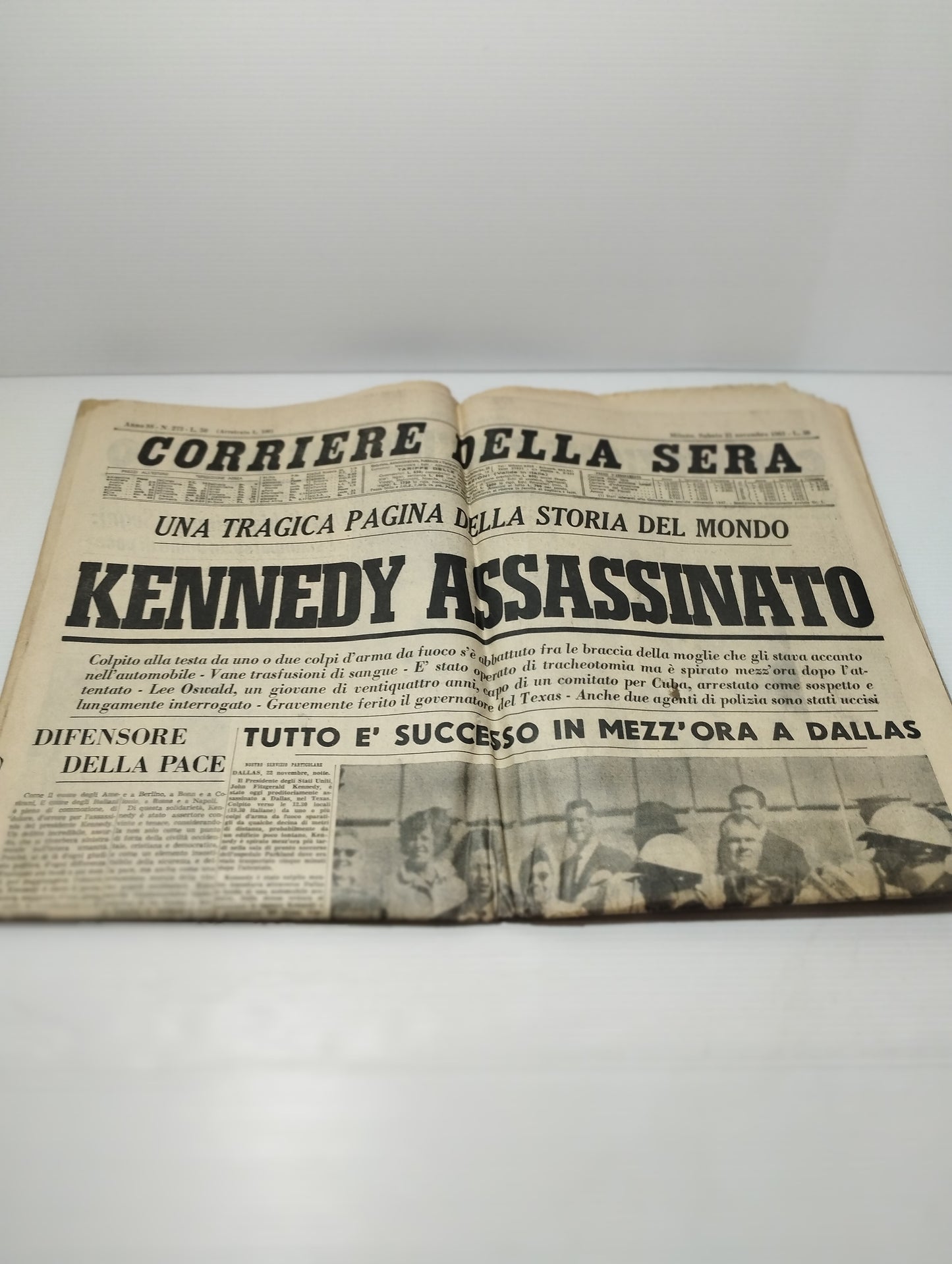 Kennedy Assassinato Corriere Della Sera 23 Novembre 1963 Originale
Completo