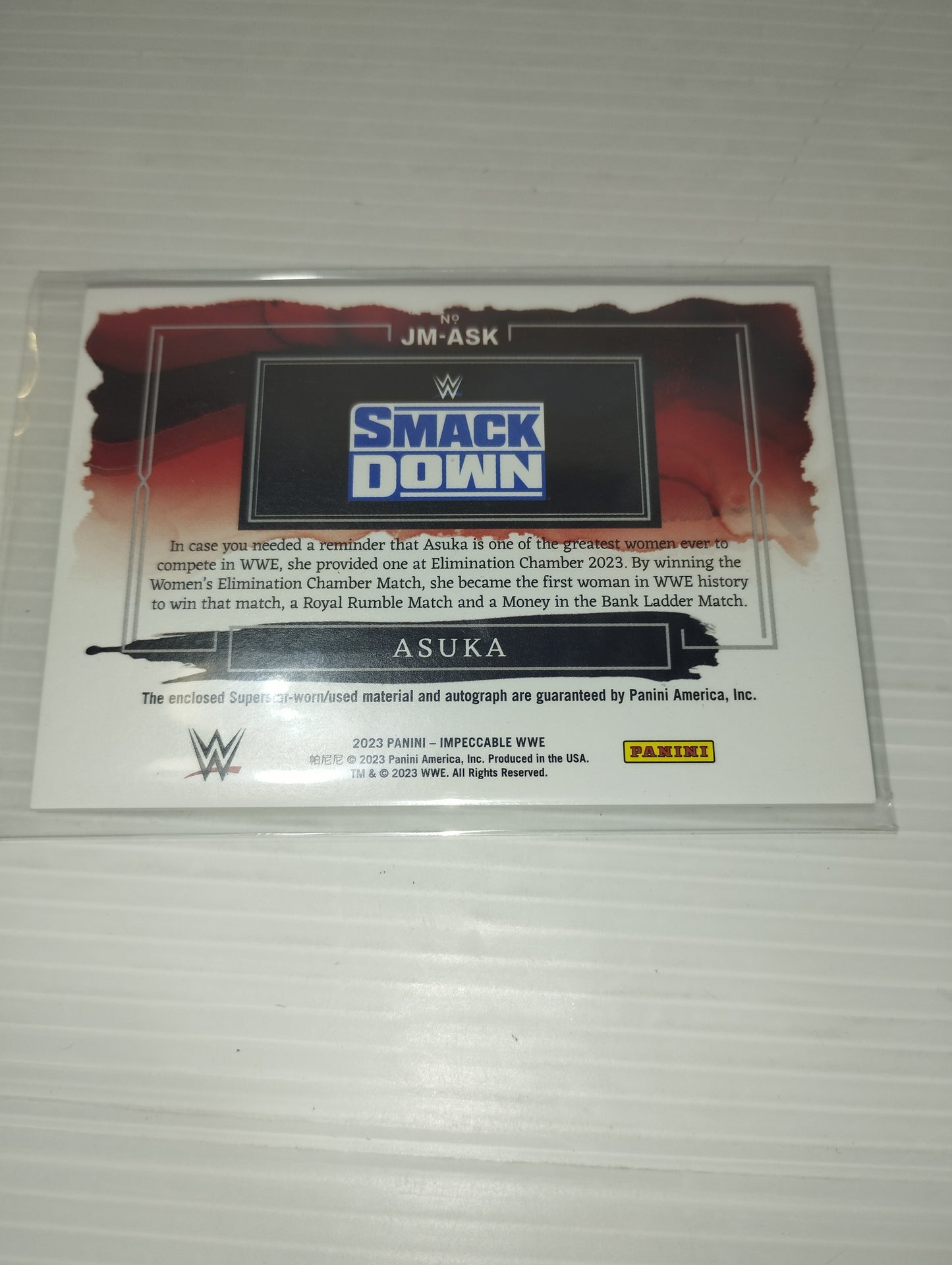 Asuka Wrestler Panini Autografo + materiale indossato/usato dalla Superstar Originali
Limitata in vendita la n.26/49