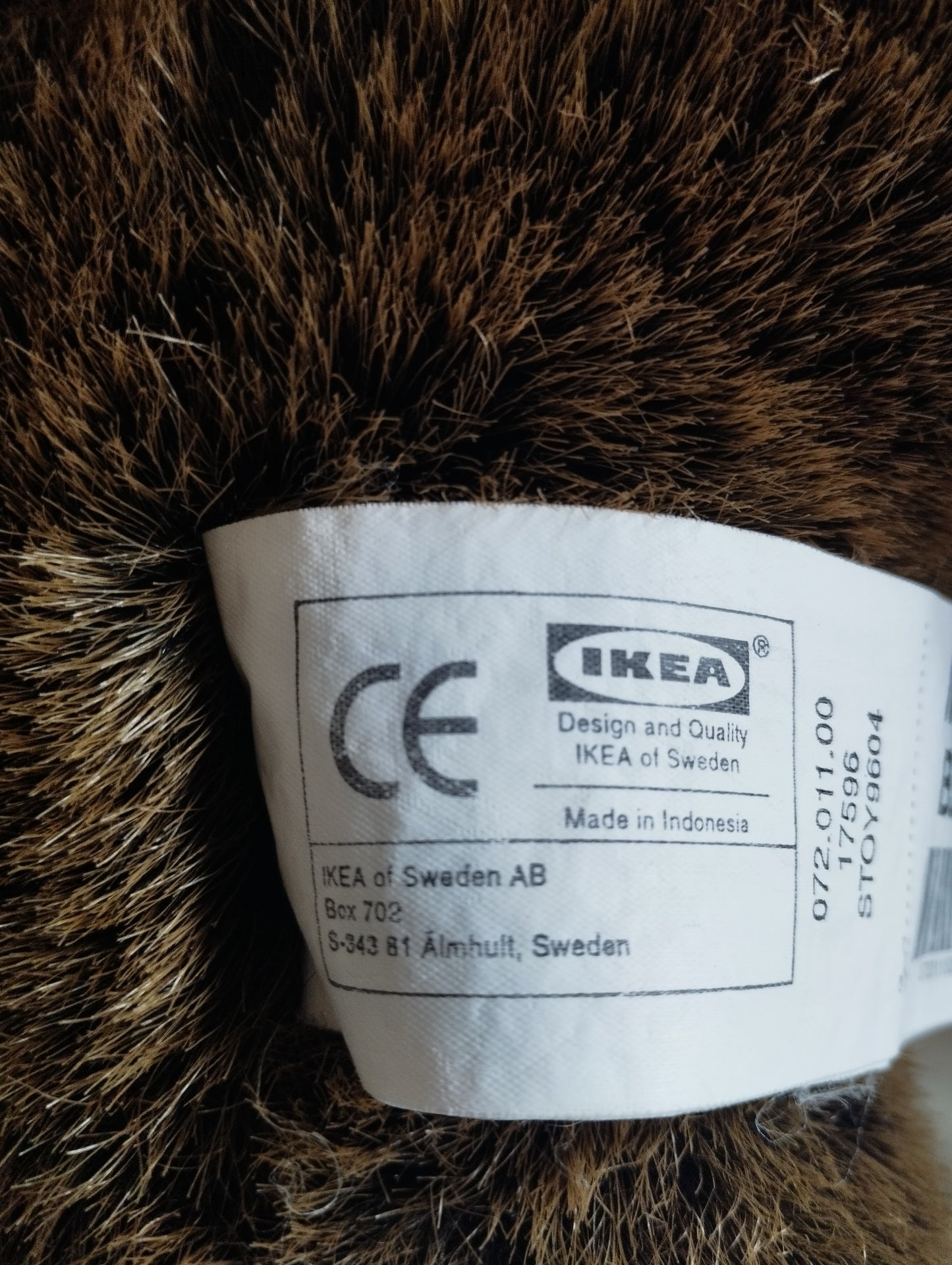 Ikea Orso Peluche Mullig Björn
Made in Indonesia
Lunghezza 41 cm circa