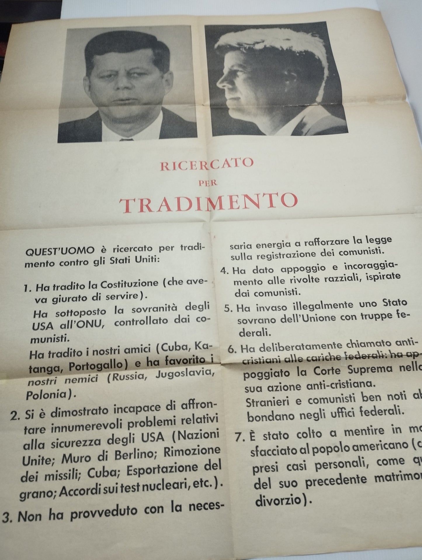 Manifesto D'epoca Kennedy
Supplemento della rivista l'Europeo n.5 del 18 gennaio 1962
Dimensioni cm 70 x 57 Raro