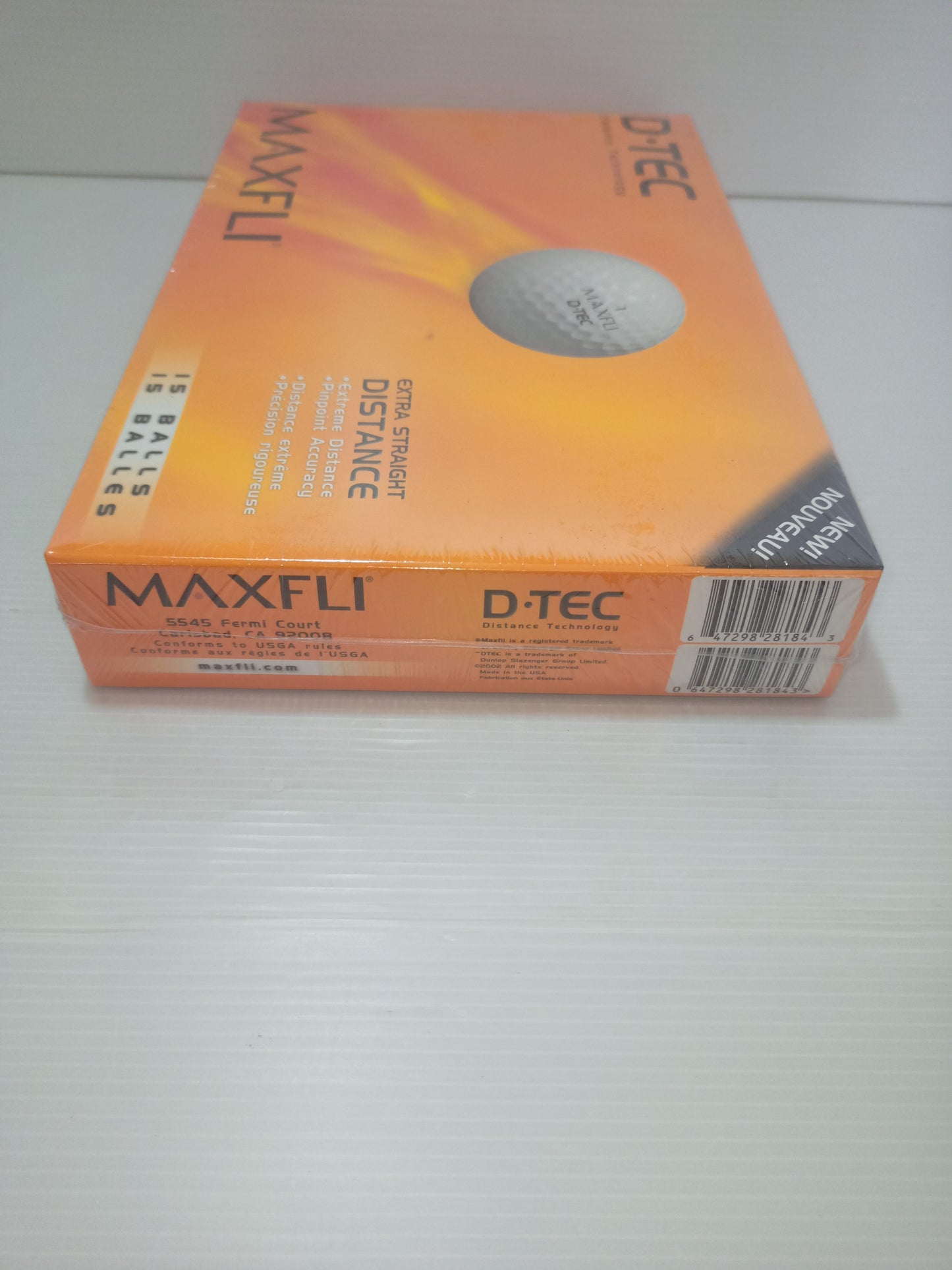 MaxFli D-Tec 15 Balls
Extra Straight Distance
Made in the U.S.A