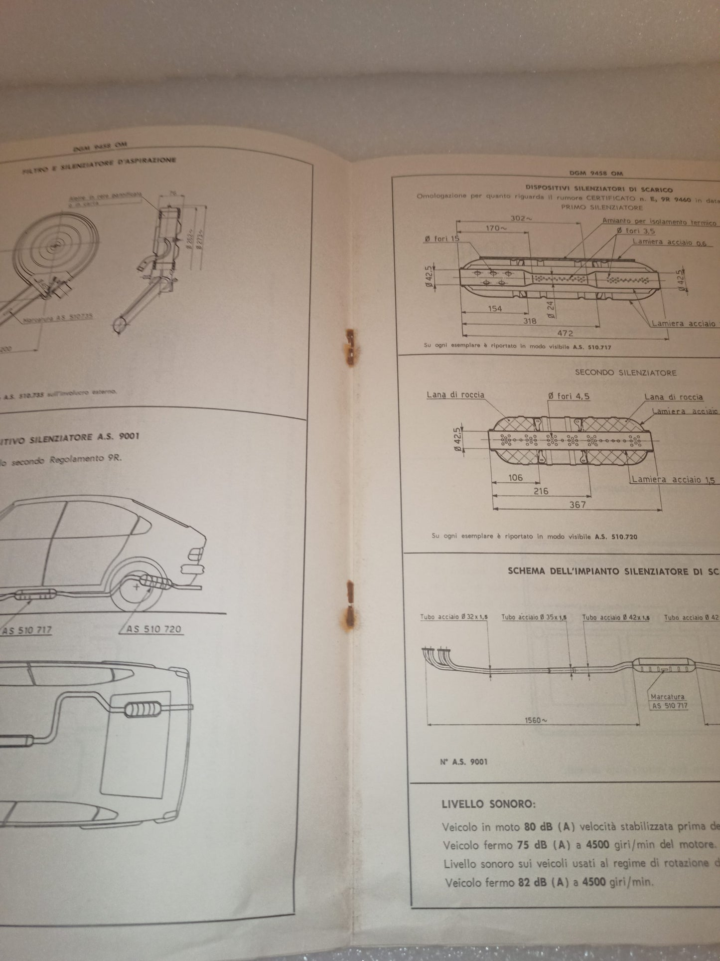 Alfa Romeo Alfasud Certificato Omologazione Anno 1971 Edizione 1972 Originale