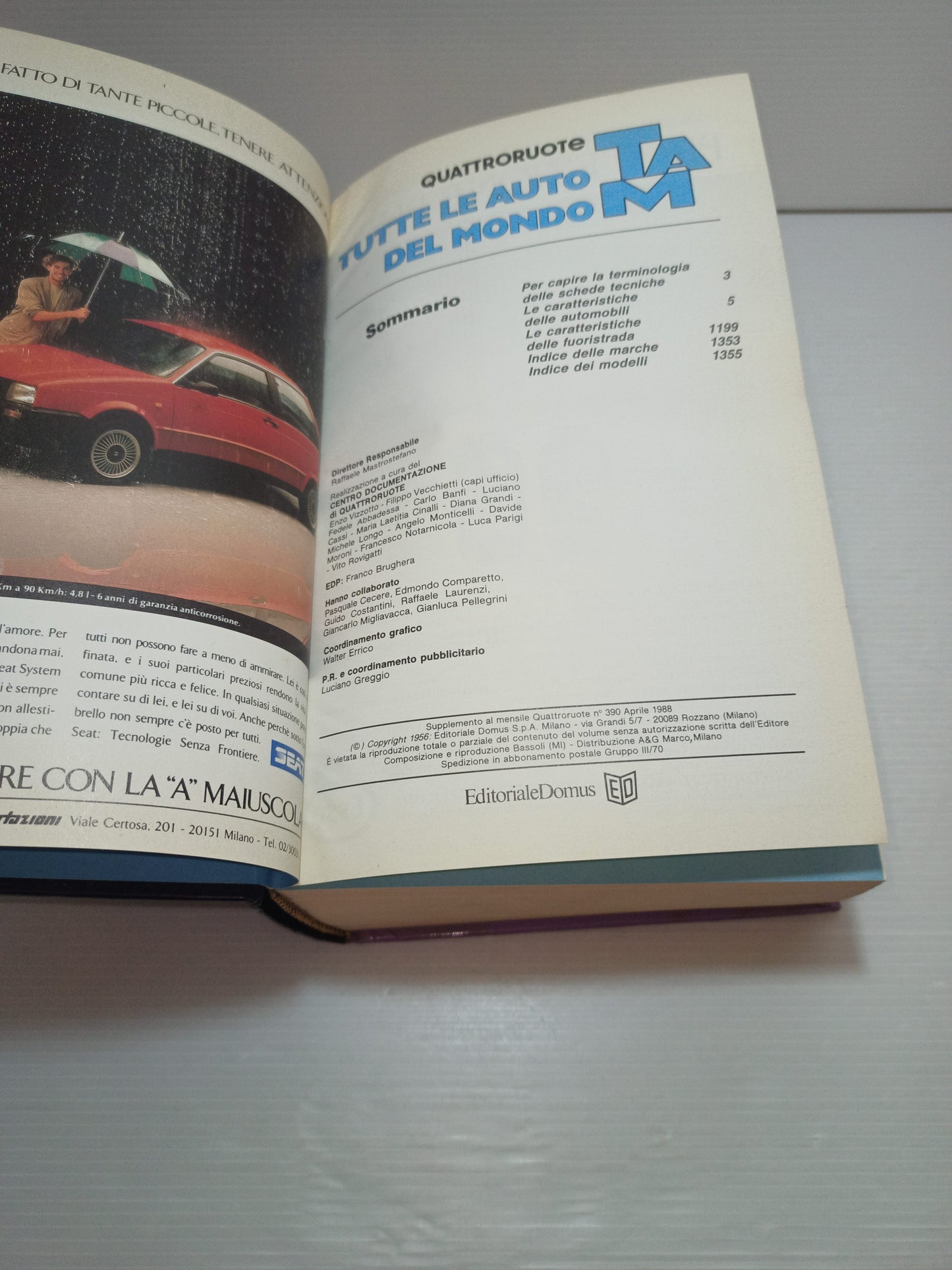 Tutte Le Auto Del Mondo 1988 Quattroruote
Editoriale Domus