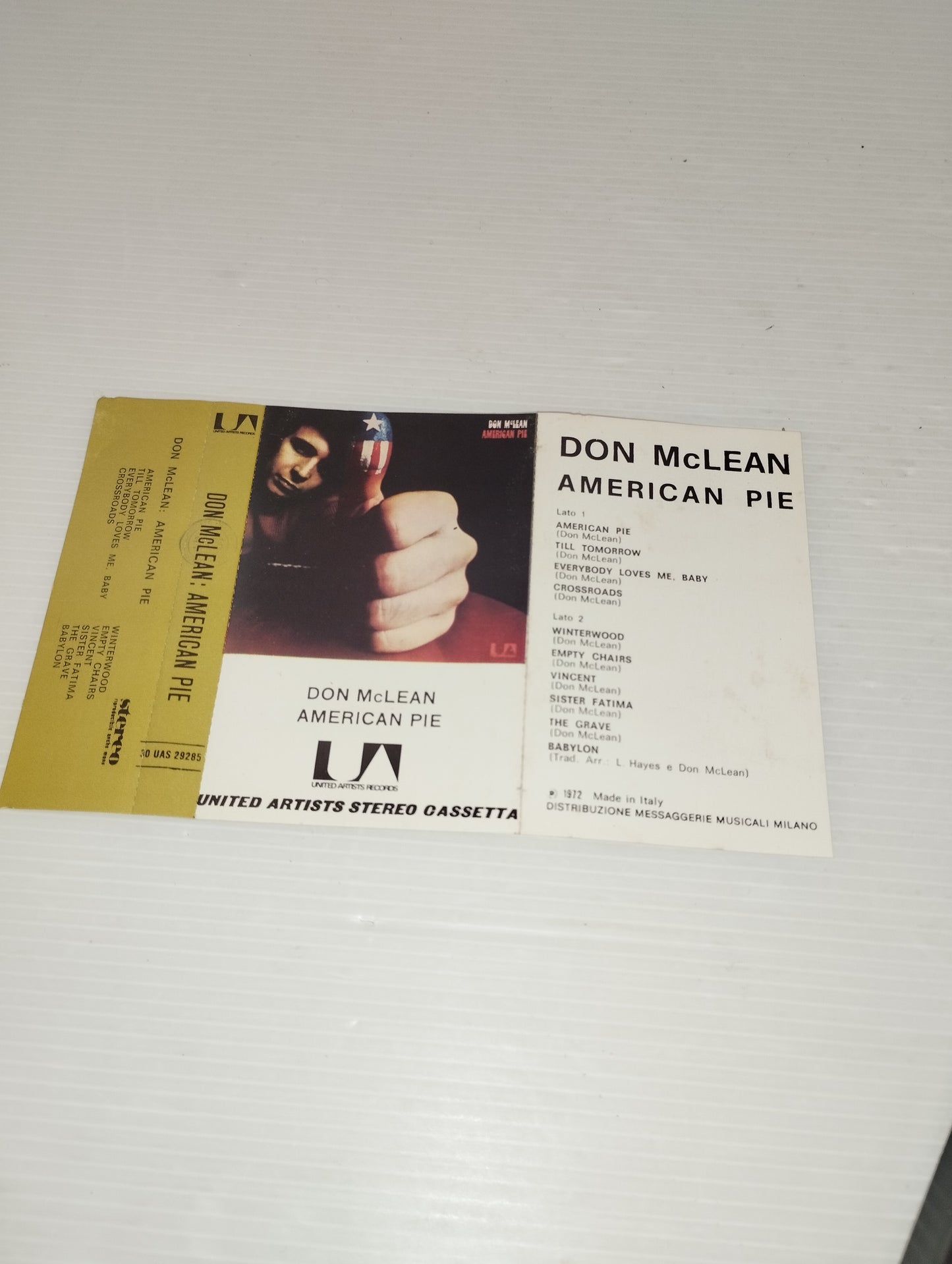 American Pie Don McLean Musicassetta Edita nel 1972 da UA cod.30 UAS29285