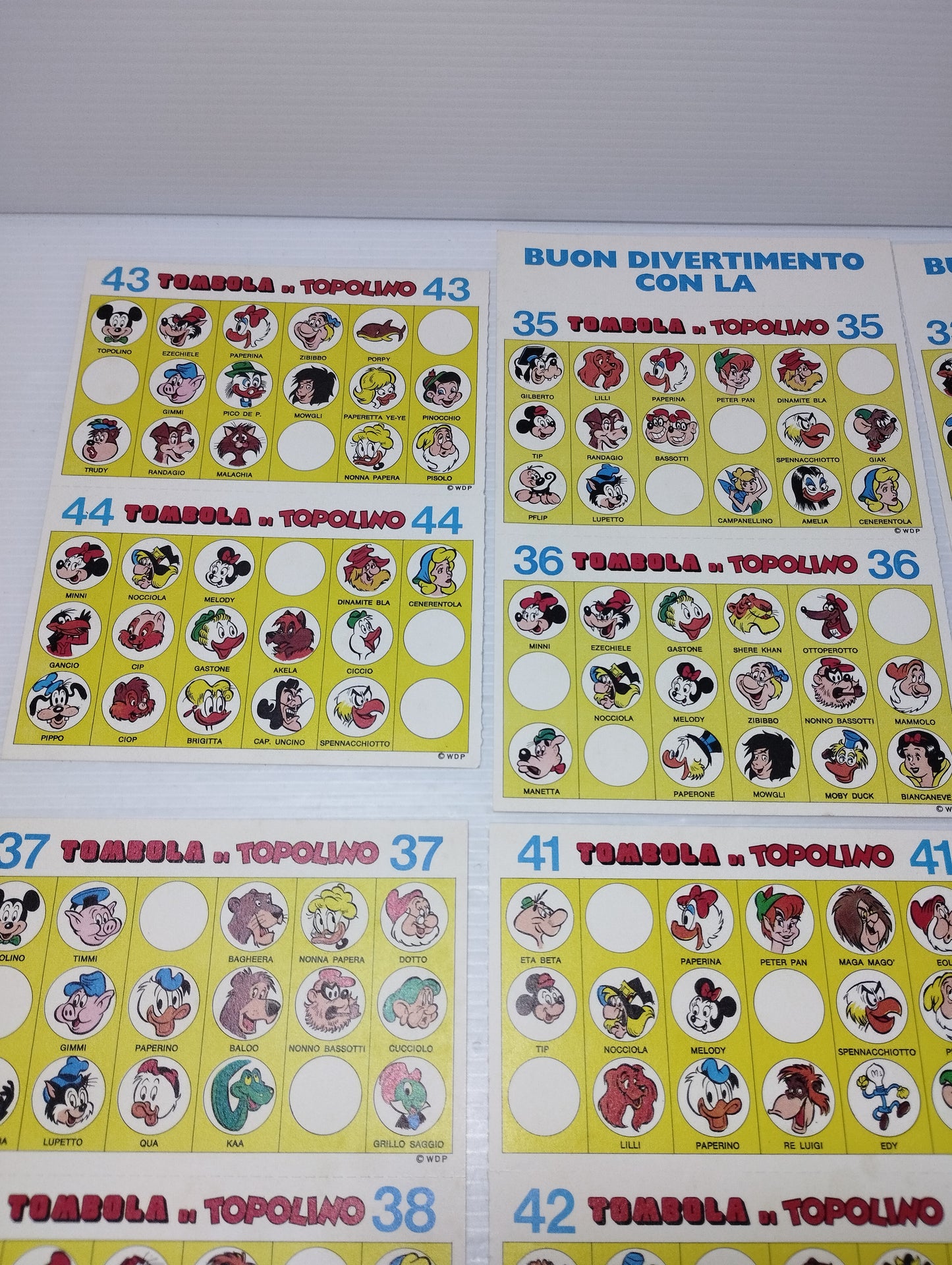 12 Schede Tombola Di Topolino
Vintage