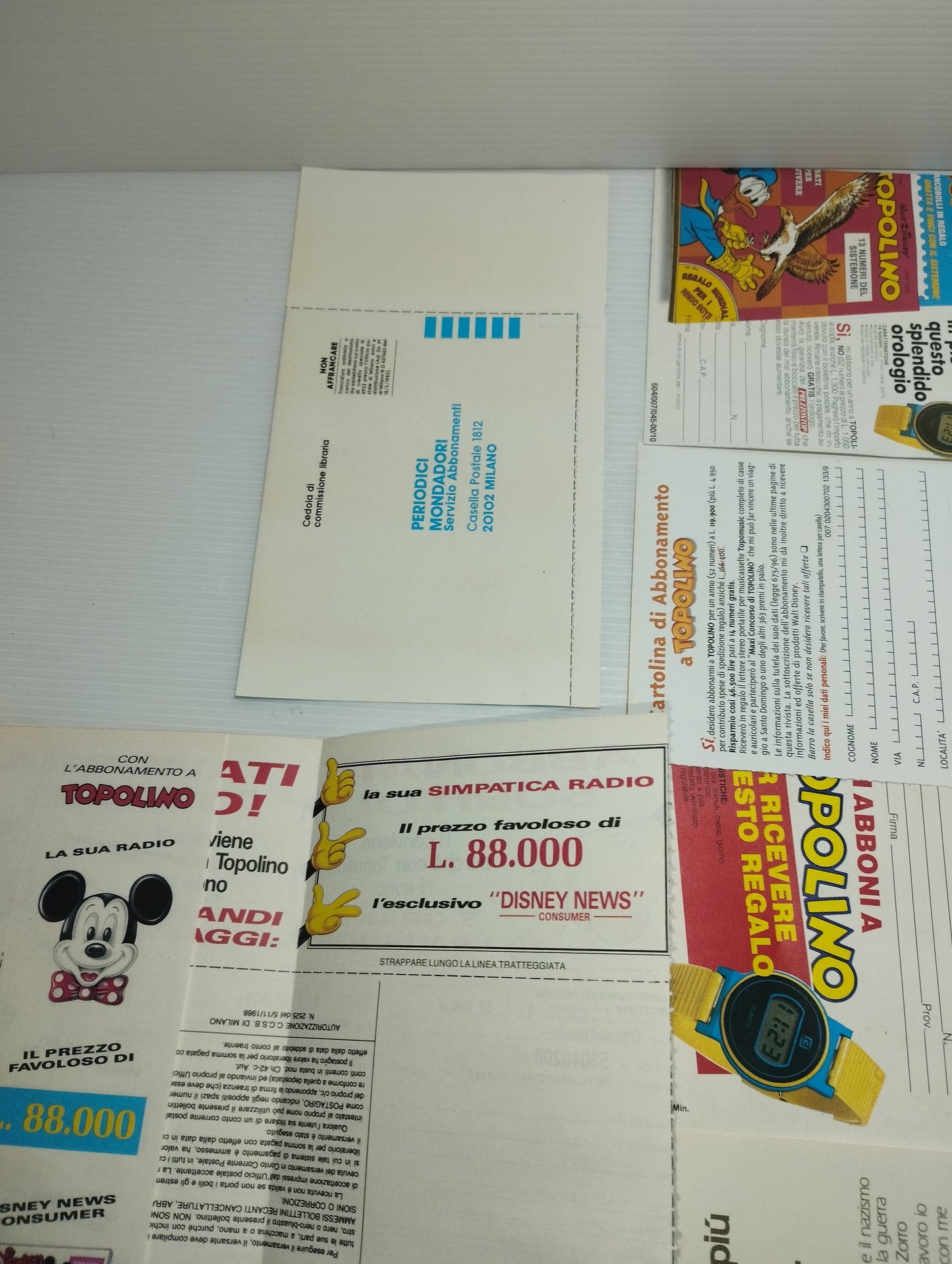 Lotto Cartoline Abbonamento Topolino Vintage