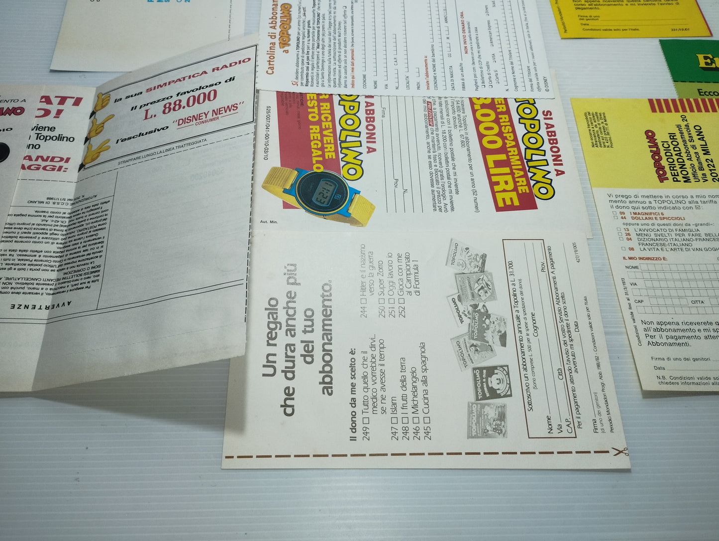 Lotto Cartoline Abbonamento Topolino Vintage