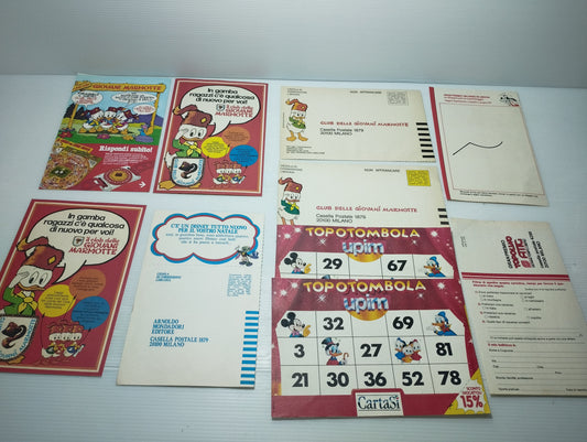 Lotto Cartoline d'iscrizione Club Giovani Marmotte e altro da Topolino Vintage