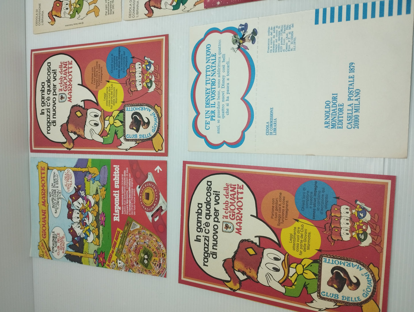 Lotto Cartoline d'iscrizione Club Giovani Marmotte e altro da Topolino Vintage