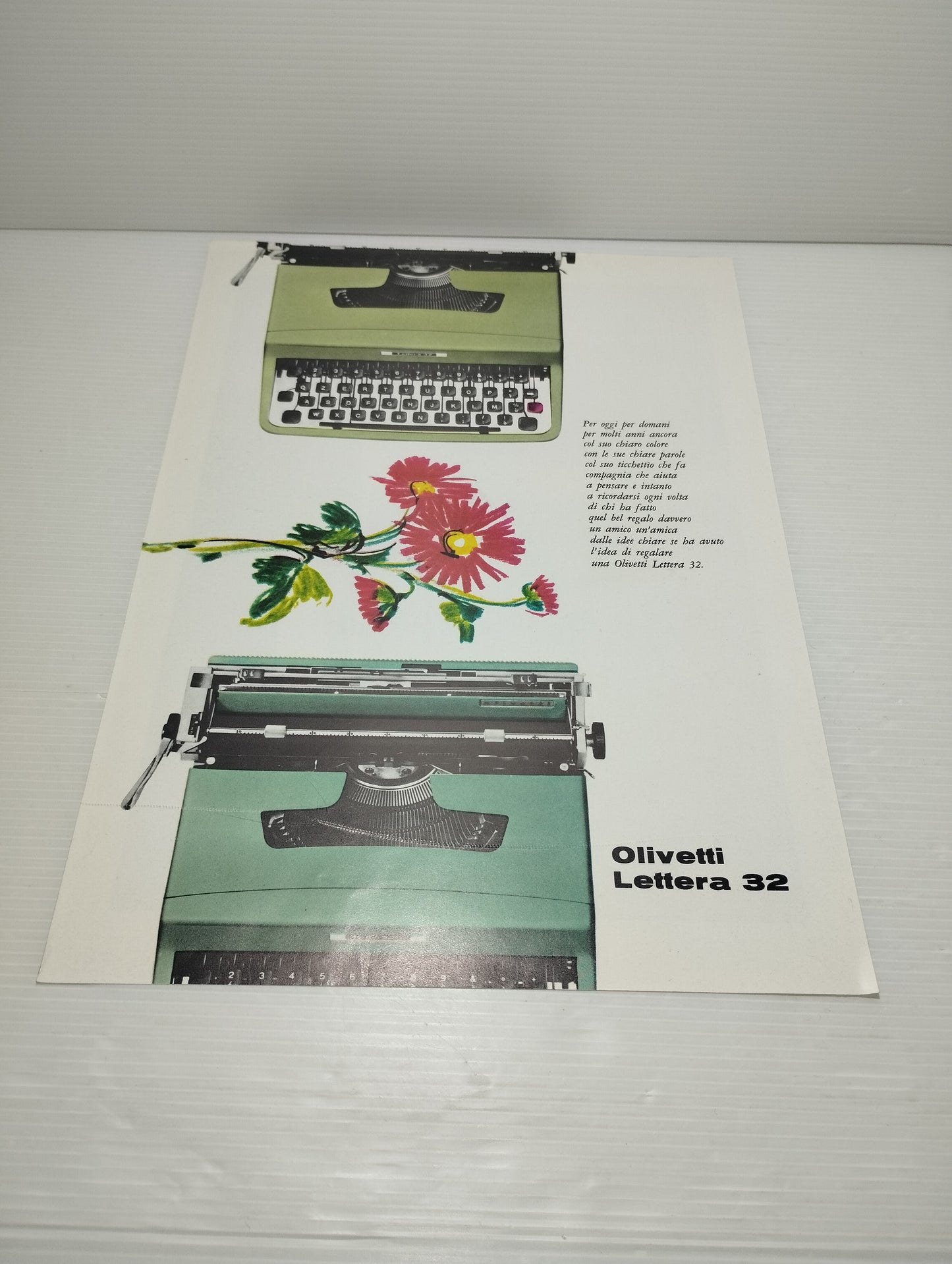 Olivetti Stampa Pubblicitaria Originale estratta da pubblicazione D'epoca e rifilata
Anni 60