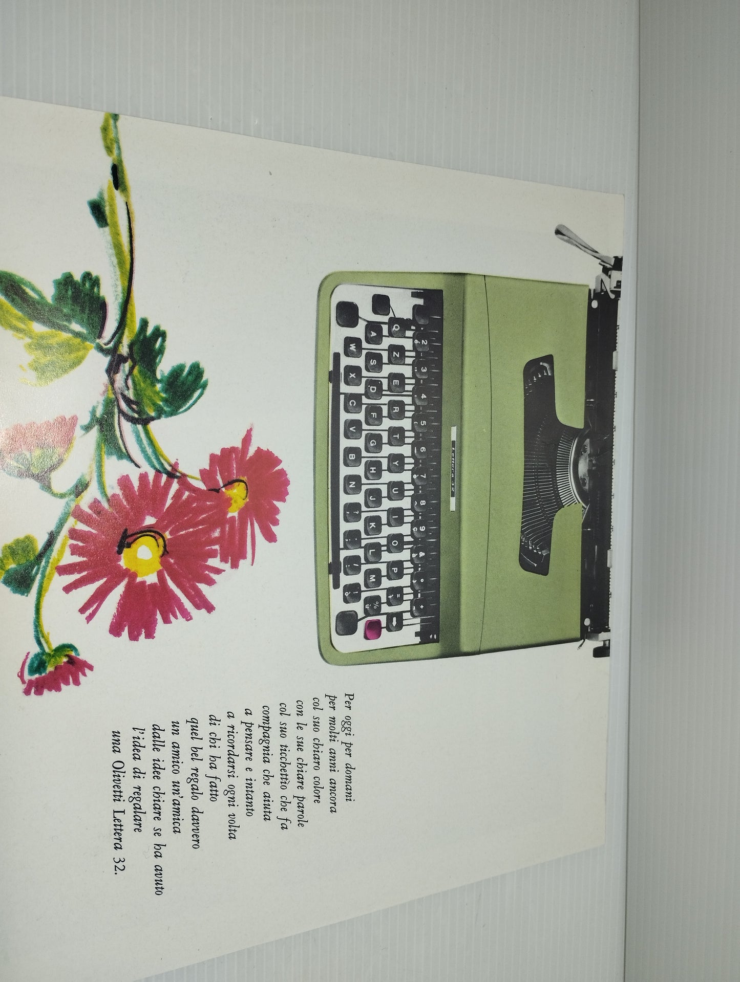 Olivetti Stampa Pubblicitaria Originale estratta da pubblicazione D'epoca e rifilata
Anni 60