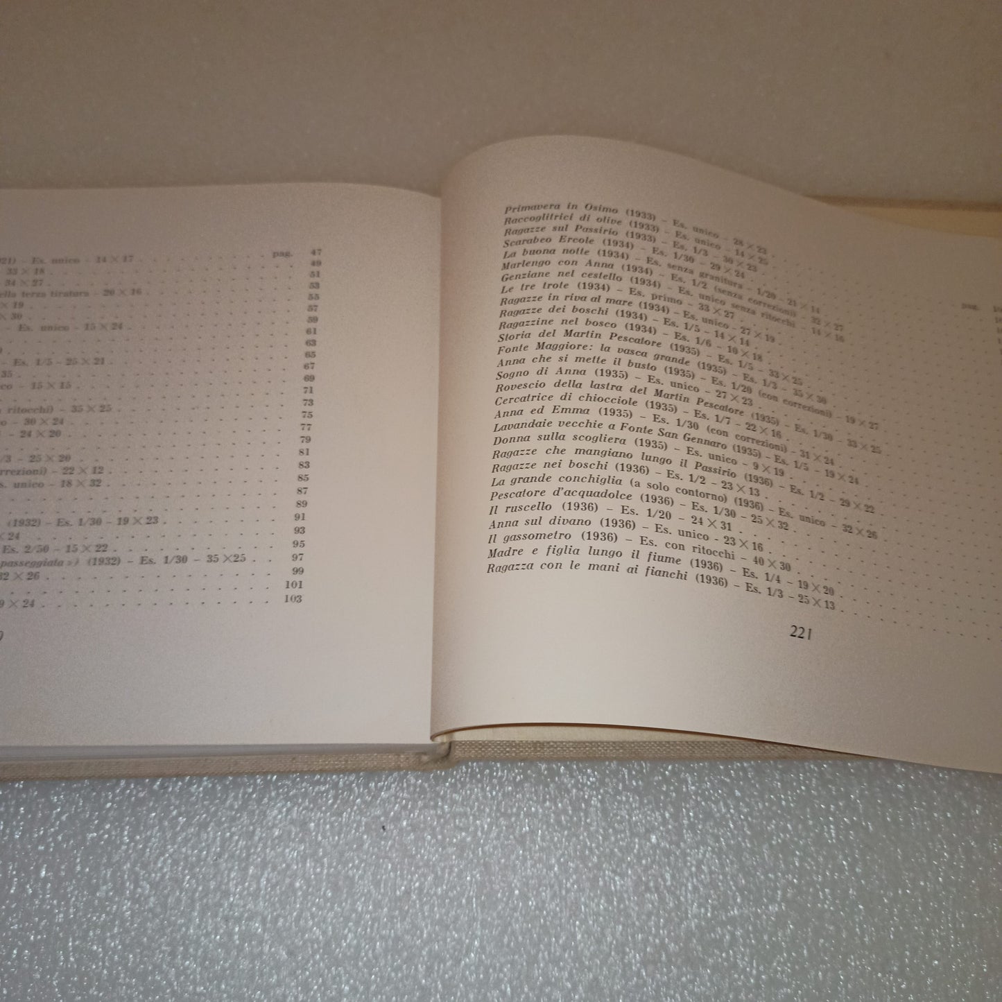 Gli Esemplari Unici o Rari Luigi Bartolini
Edito nel 1952 da Gherardo Casini Editore Roma
Novantasei riproduzioni di acquaforti