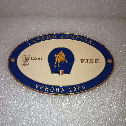 Placca In Metallo Smaltato Coni F.I.S.E
Federazione Italiana Sport Equestri