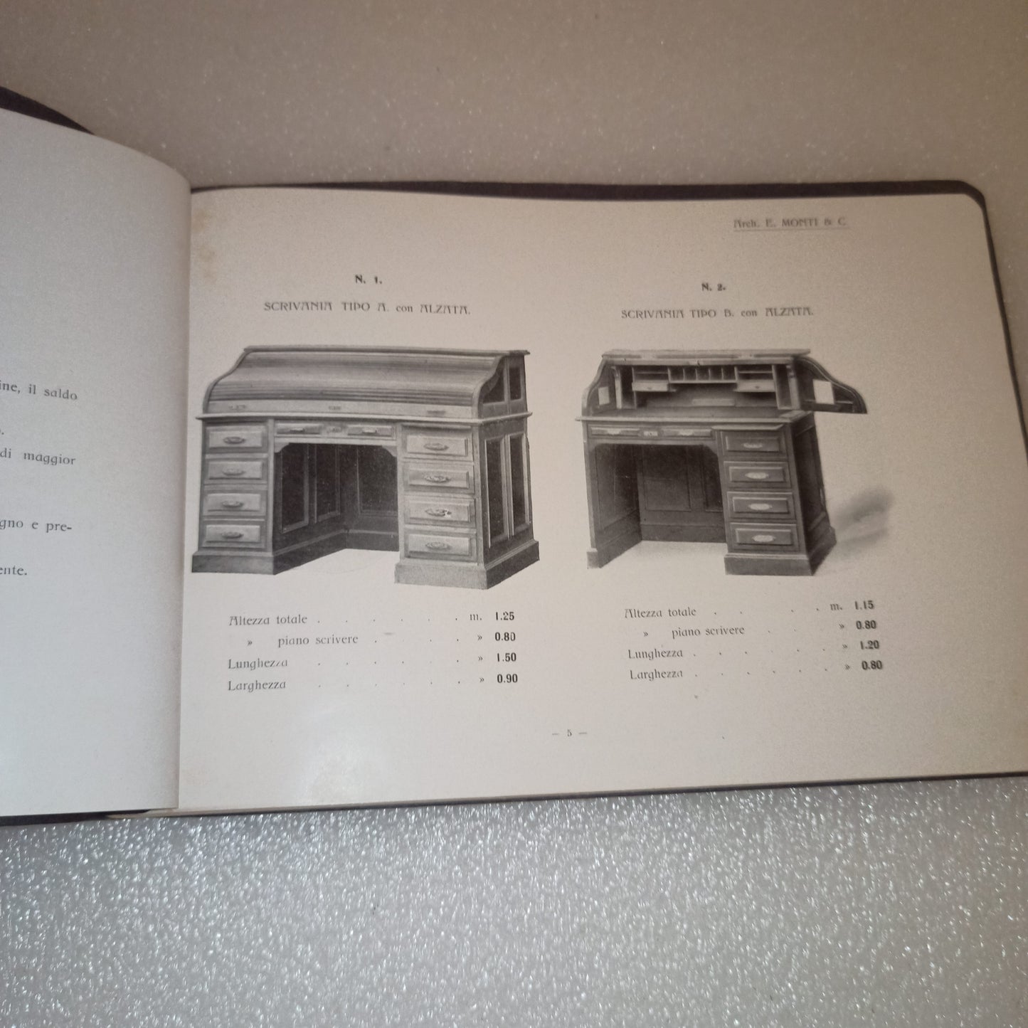 Antico Catalogo Mobili Artistici E Da Studio Arch.E.Monti & C Milano