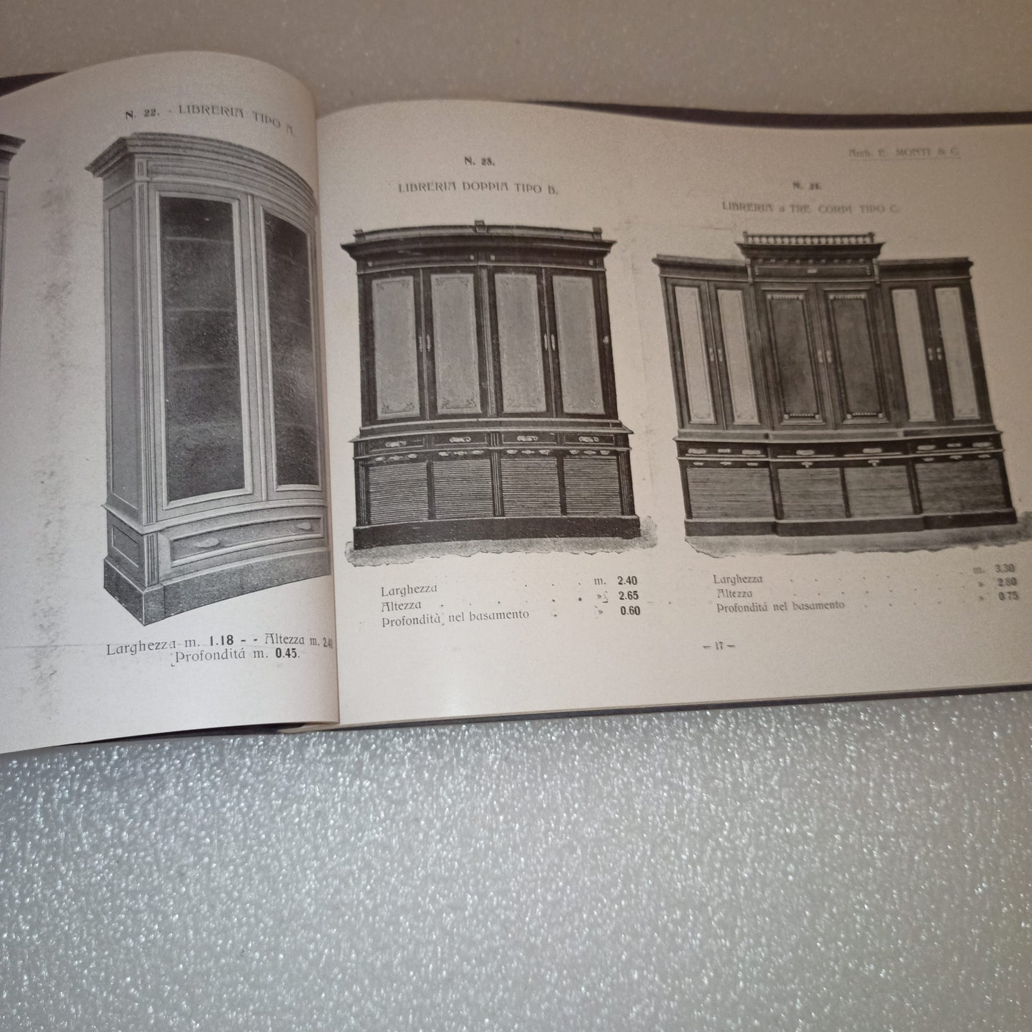Antico Catalogo Mobili Artistici E Da Studio Arch.E.Monti & C Milano