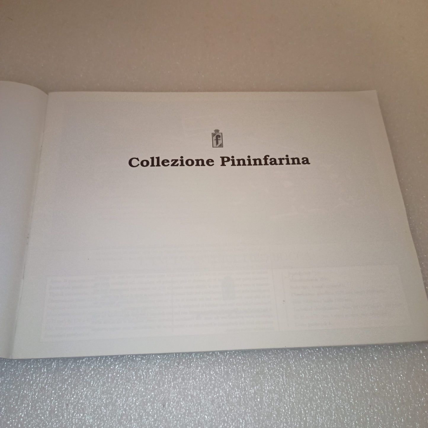 Catalogo Collezione Pininfarina
Edito nel 1996 da Nada Editore