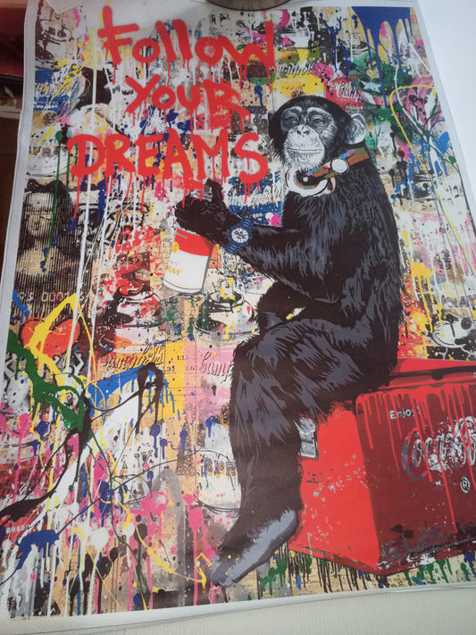 Pop Art Stampa Su Tela 72 X 52 Cm