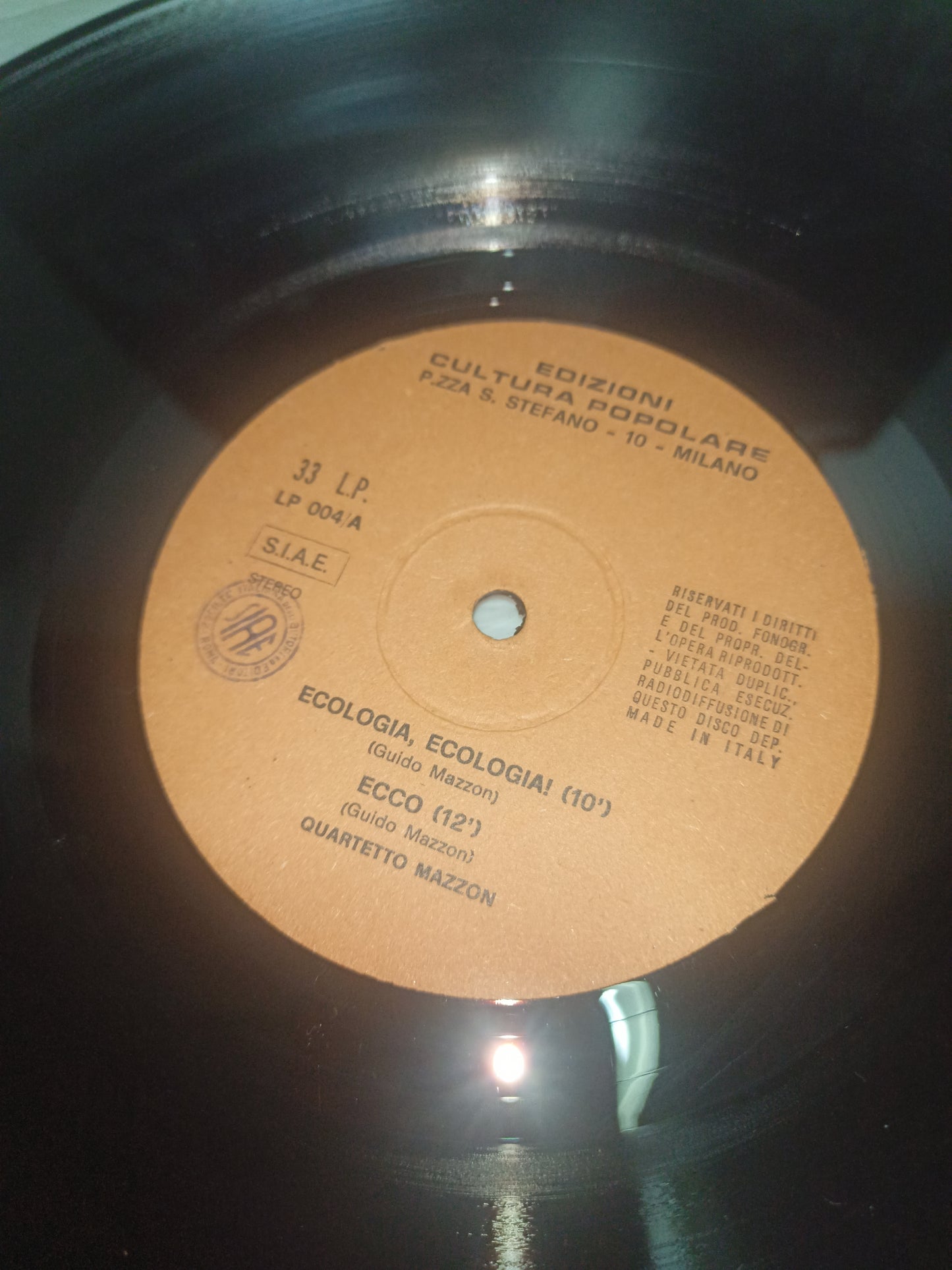 Ecologia Quartetto Di Guido Mazzon LP 33 Giri
Edito nel 1976 da ECP Cod.LP004