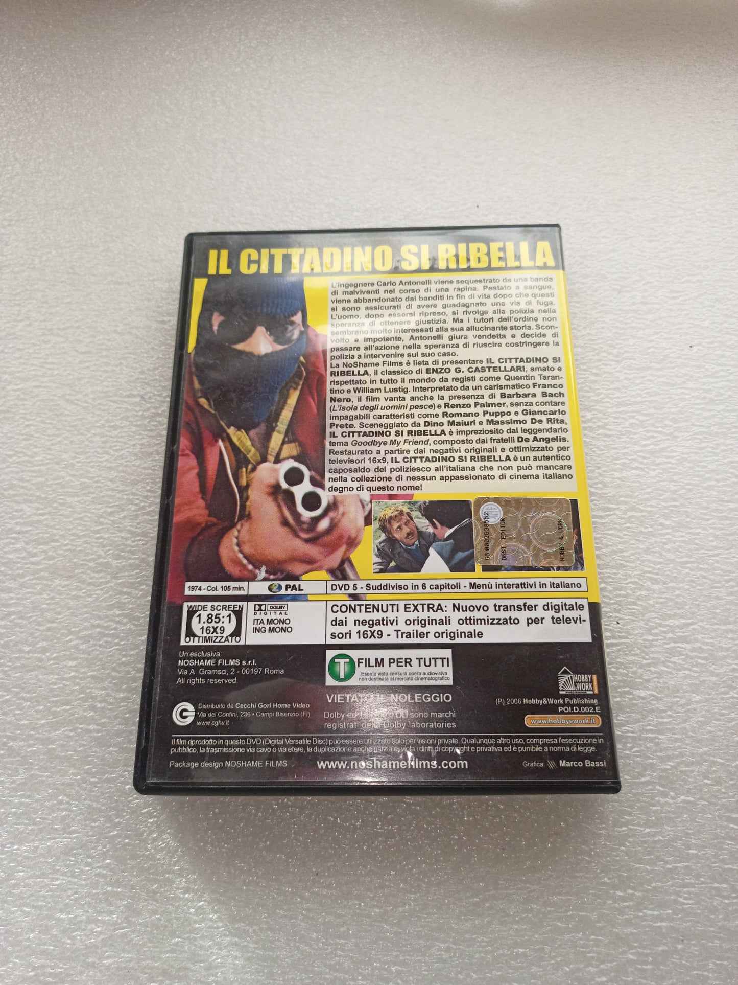 Il Cittadino Si Ribella Franco Nero DVD Noshame Hobby Work