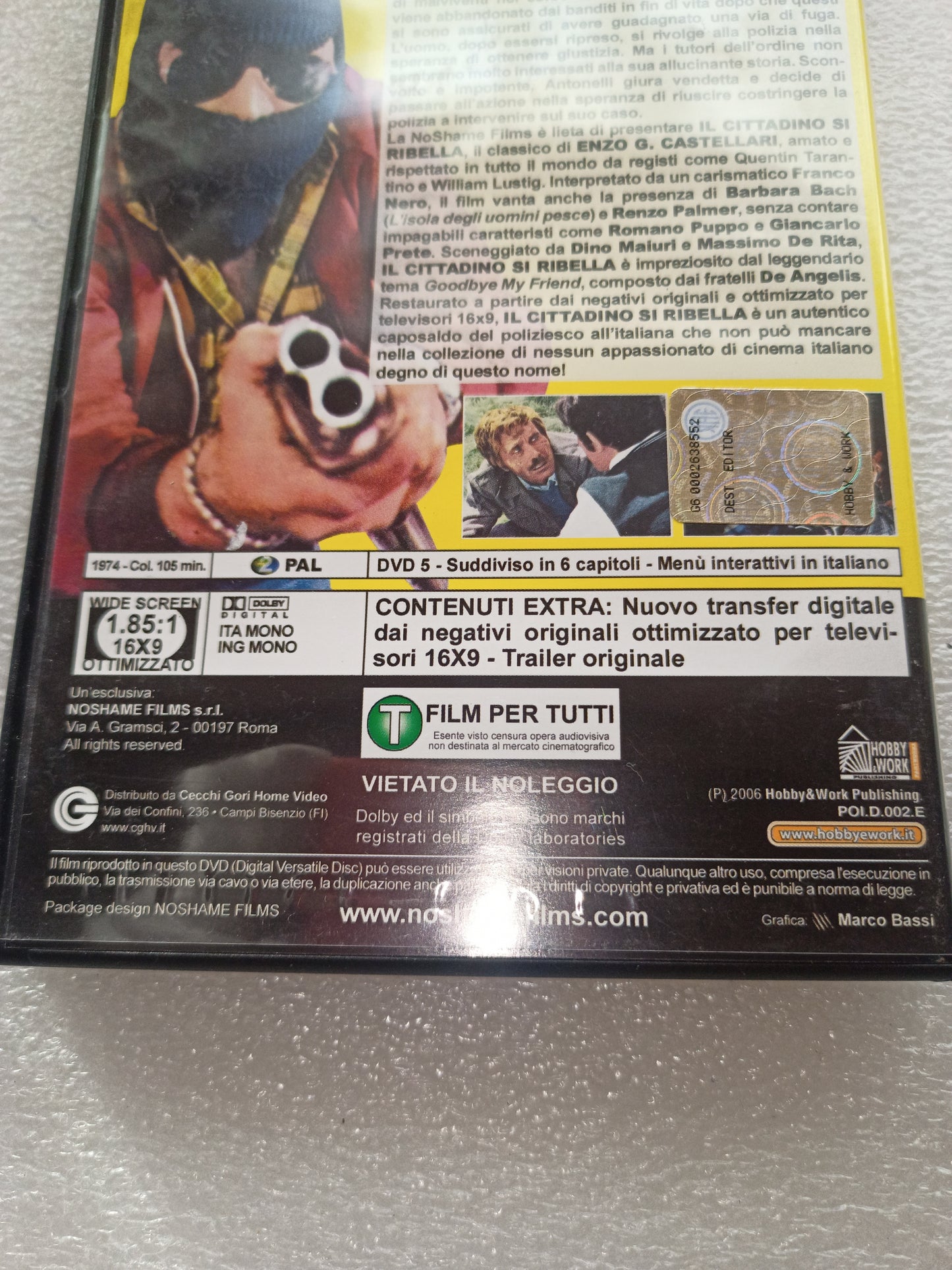 Il Cittadino Si Ribella Franco Nero DVD Noshame Hobby Work