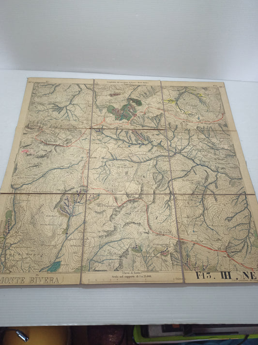 Antica Cartina Telata Monte Bivera scala 1:25.000
Datata giugno 1902