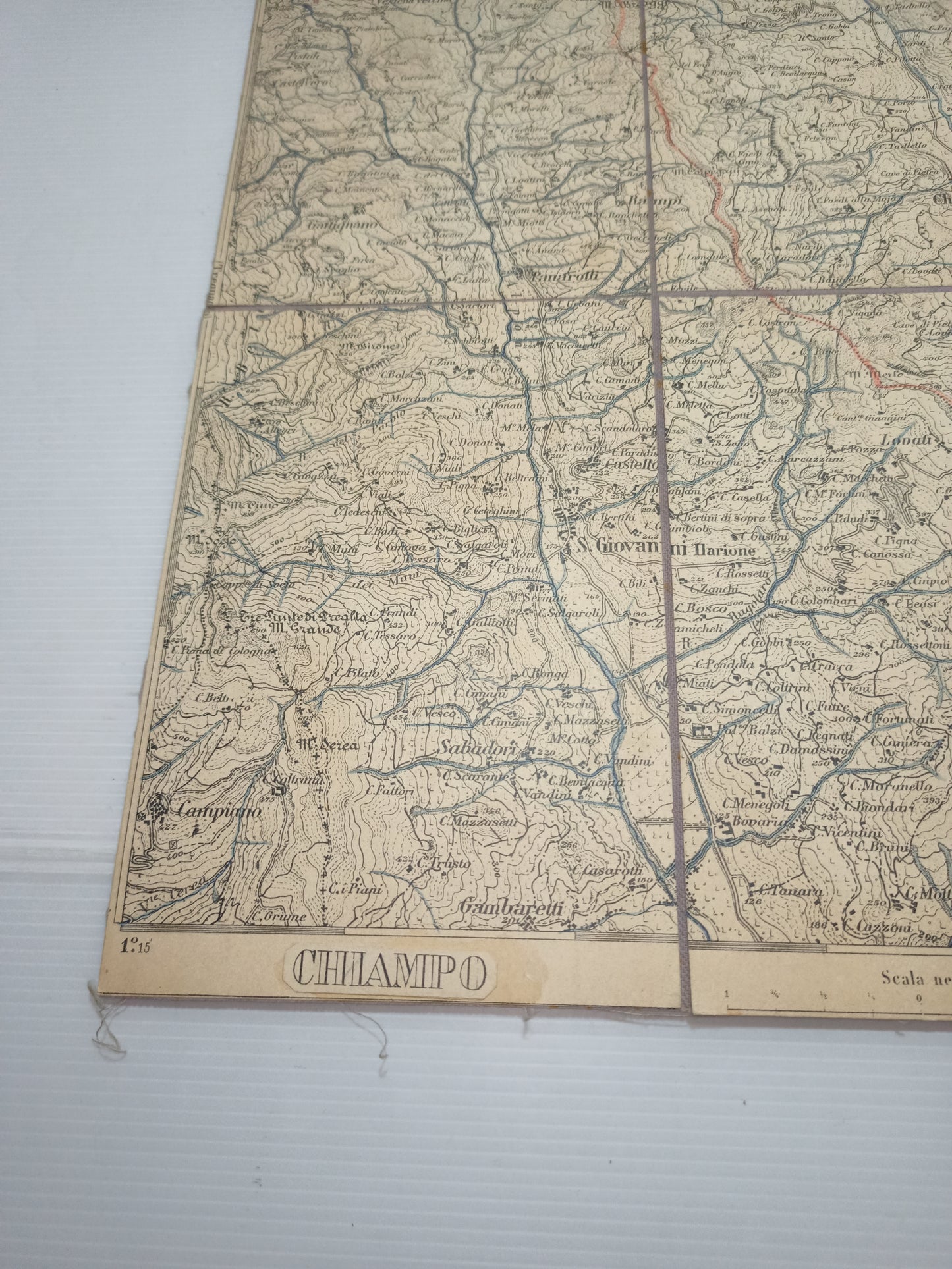 Antica Cartina Telata Chiampo scala 1:25.000
Datata giugno 1902
Dimensioni carta 40 x 39 cm circa
Rara