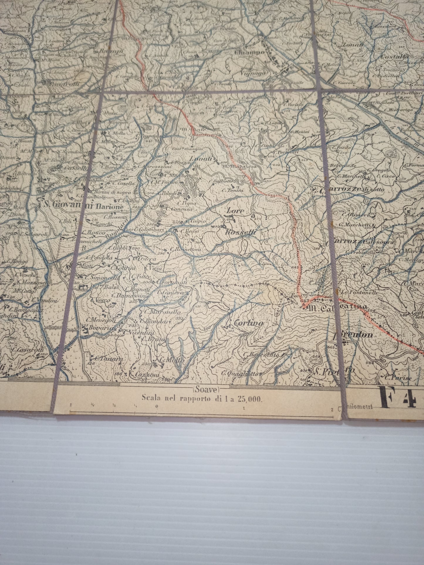 Antica Cartina Telata Chiampo scala 1:25.000
Datata giugno 1902
Dimensioni carta 40 x 39 cm circa
Rara