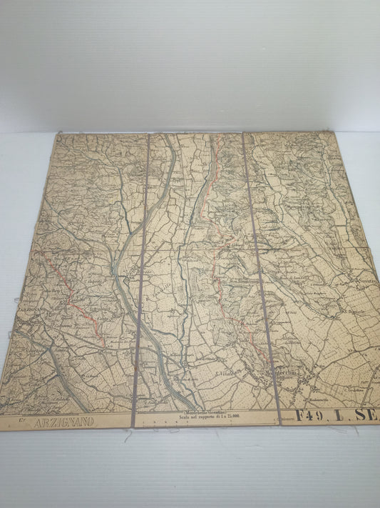 Antica Cartina Telata Arzignano scala 1:25.000
Primi del novecento
Dimensioni carta 40 x 39 cm circa
Rara