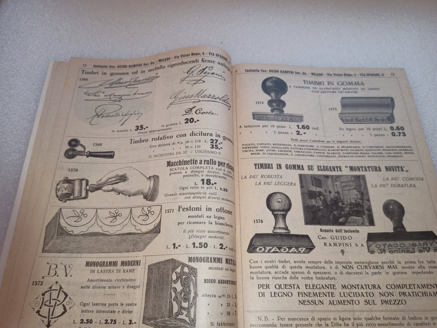 Catalogo Illustrato Incisoria Cav.Guido Rampini
Gennaio-Marzo  1934
Pagine n.33