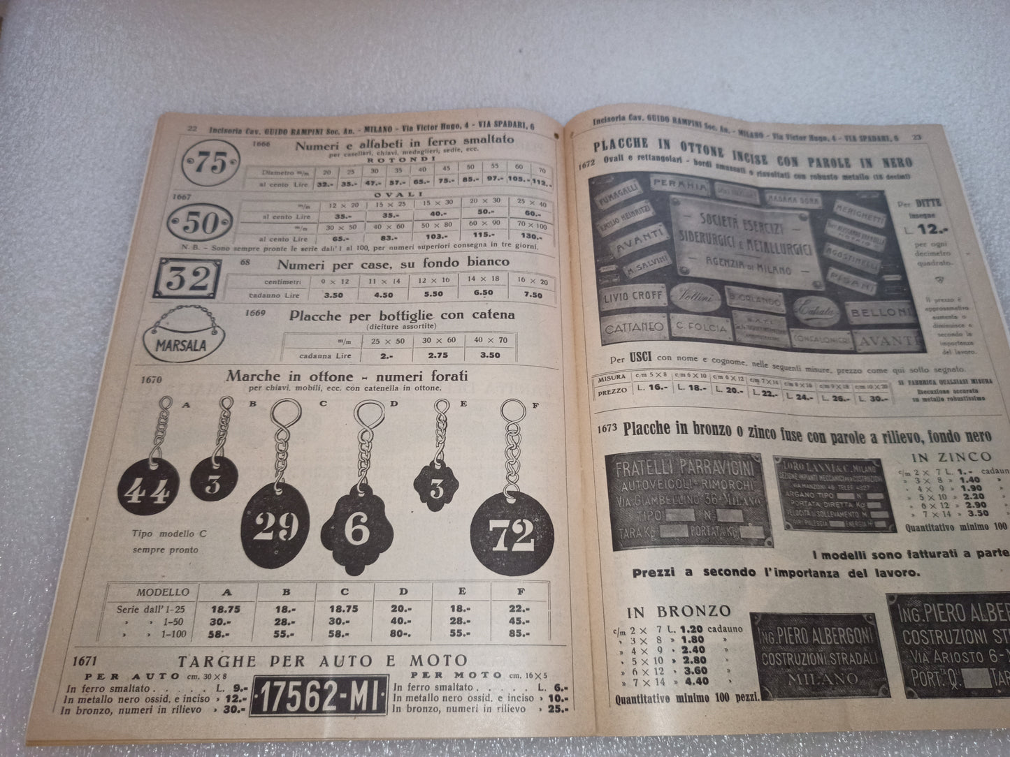 Catalogo Illustrato Incisoria Cav.Guido Rampini
Gennaio-Marzo  1934
Pagine n.33