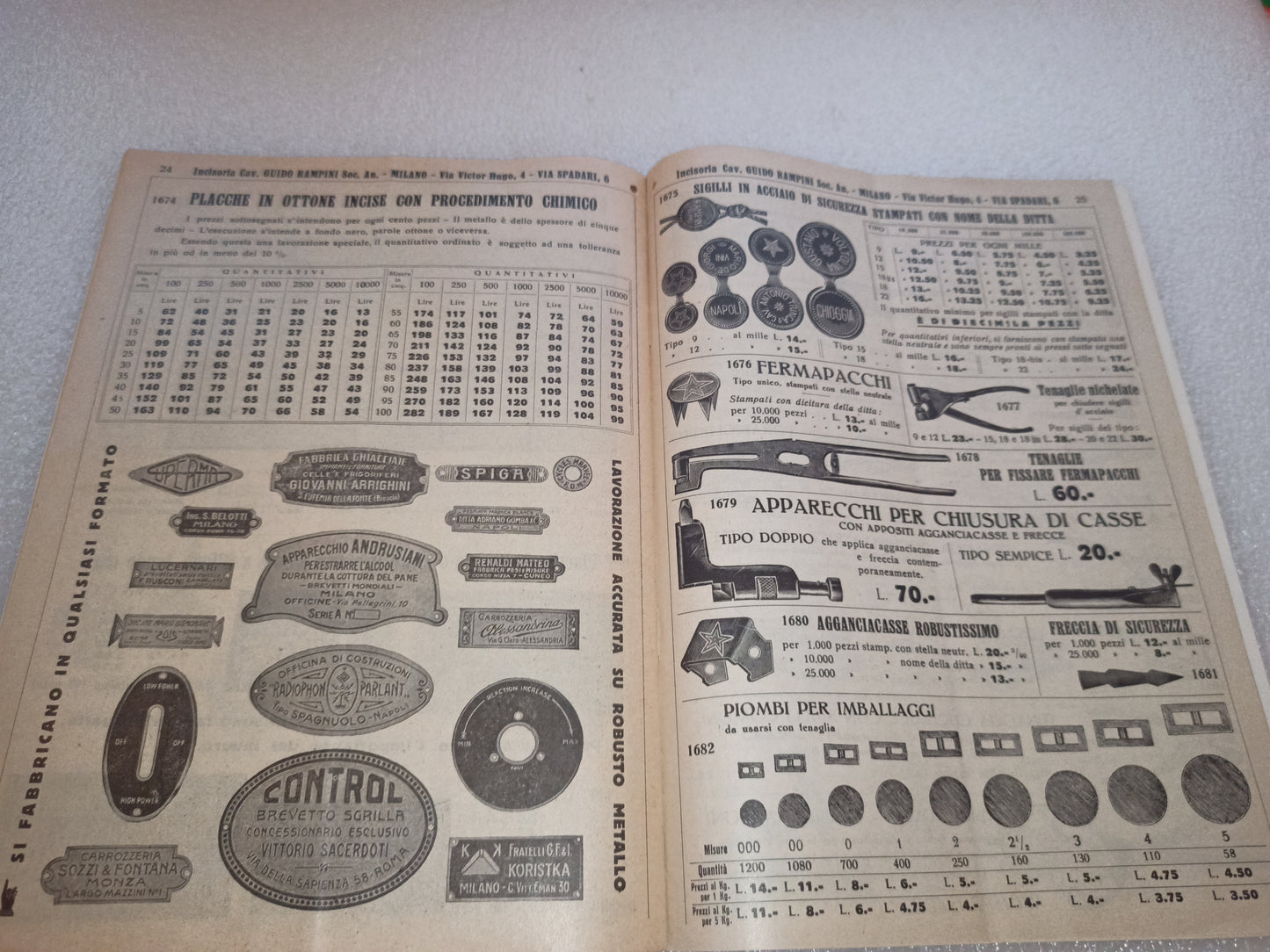 Catalogo Illustrato Incisoria Cav.Guido Rampini
Gennaio-Marzo  1934
Pagine n.33