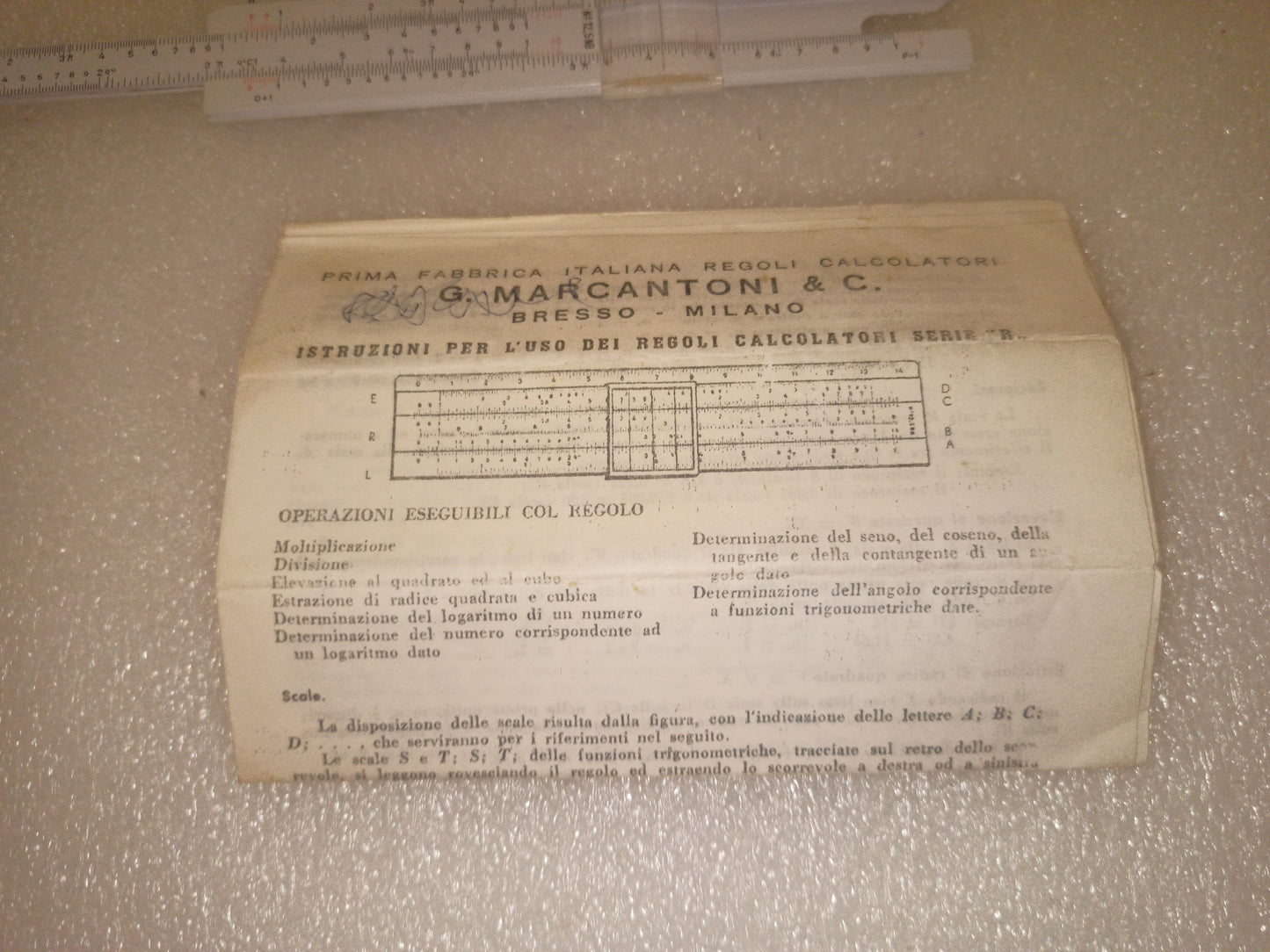 Regolo Calcolatore Marcantoni Anni 60
In plastica