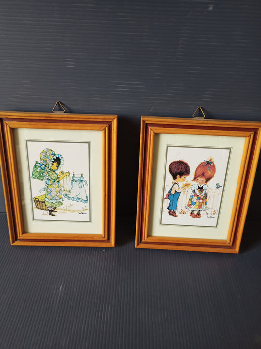 Miss Petticoat framed pictures, original from the 70s