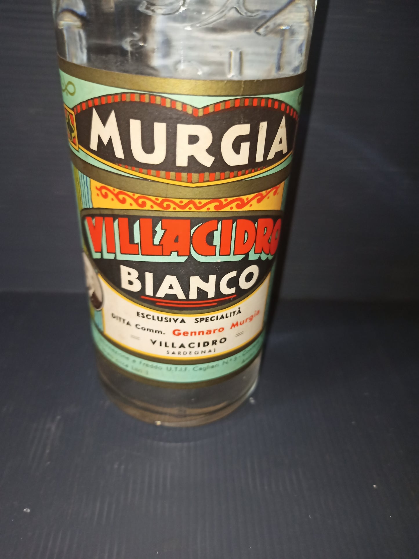 Sardinian liqueur Villacidro Bianco Murgia, original from the 50s and 60s