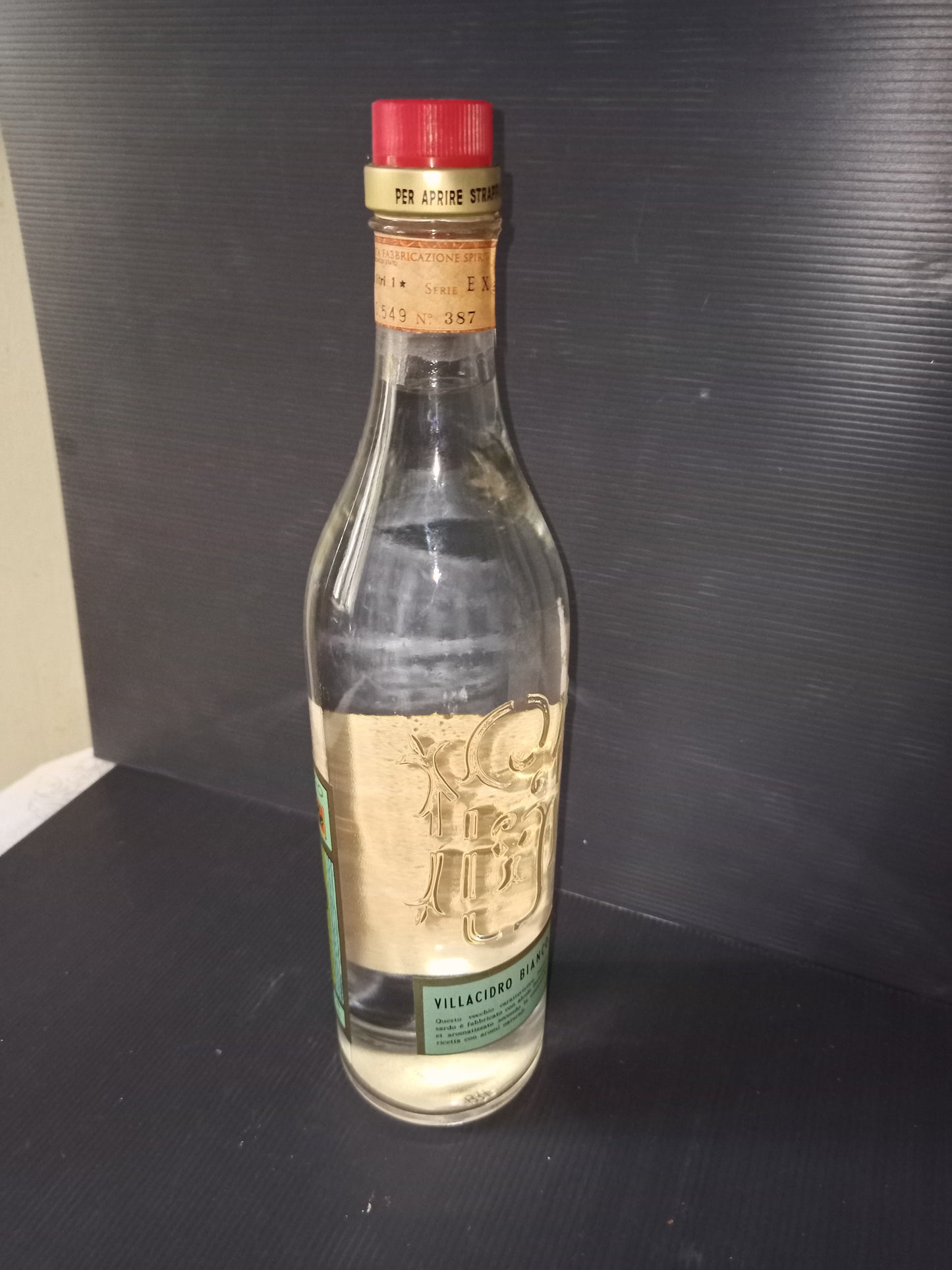 Sardinian liqueur Villacidro Bianco Murgia, original from the 50s and 60s