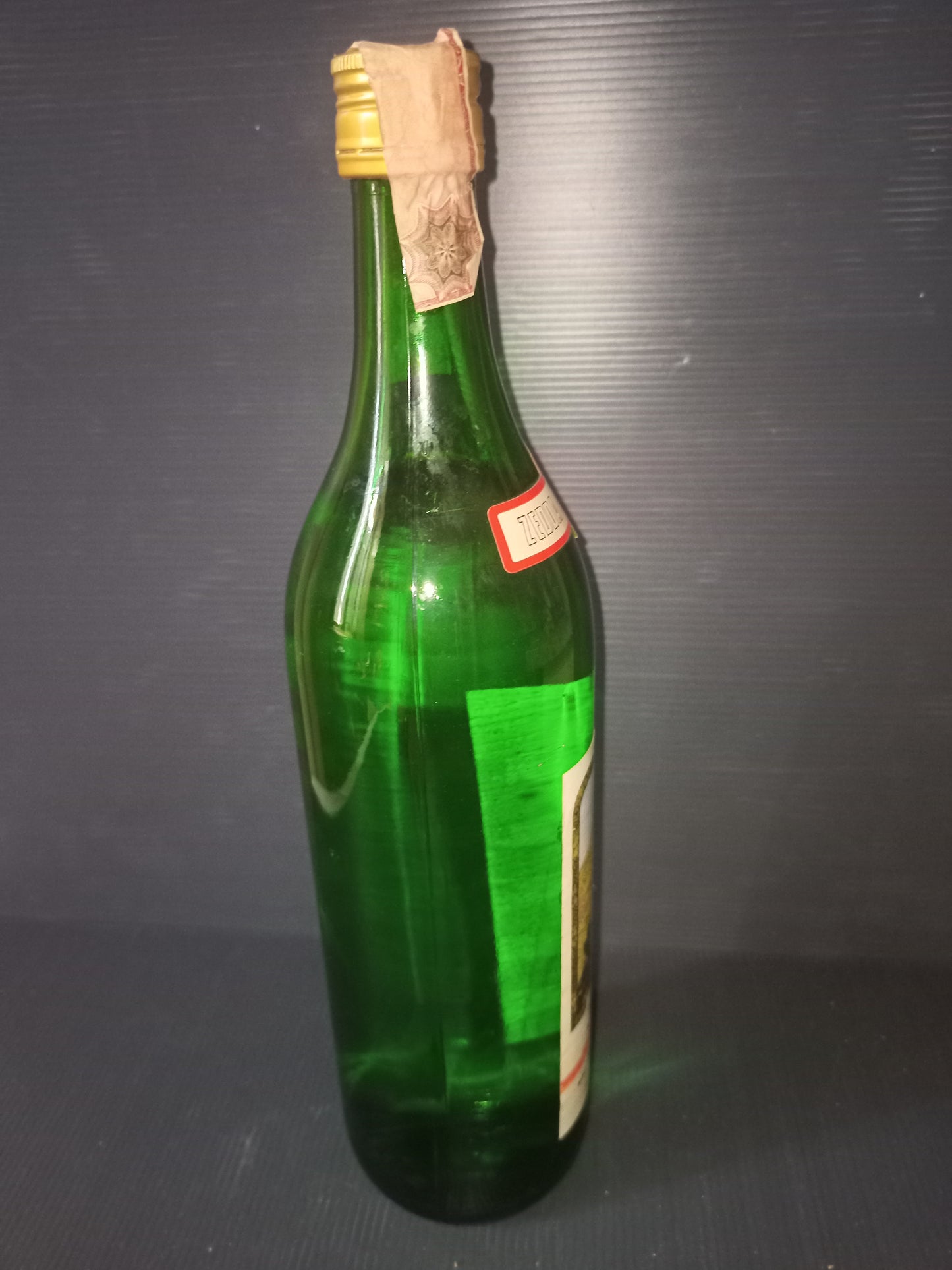 Zedda Piras pomace brandy bottle, 1970s