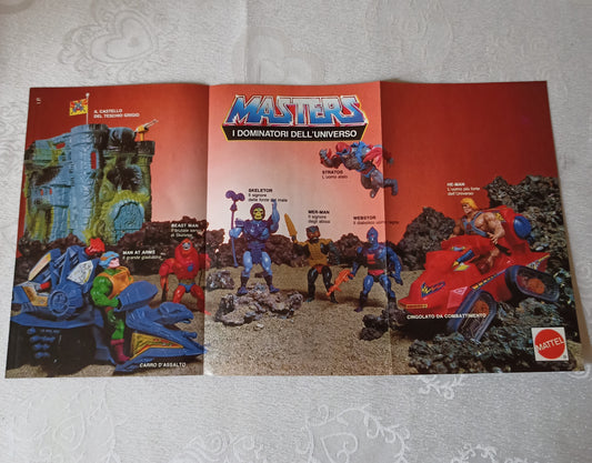 Depliant Inserto Pubblicitario Masters Of The Universe, originale anni 80