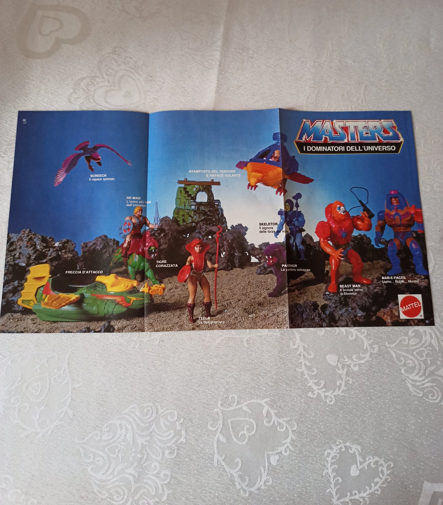 Depliant Inserto Pubblicitario Masters Of The Universe, originale anni 80