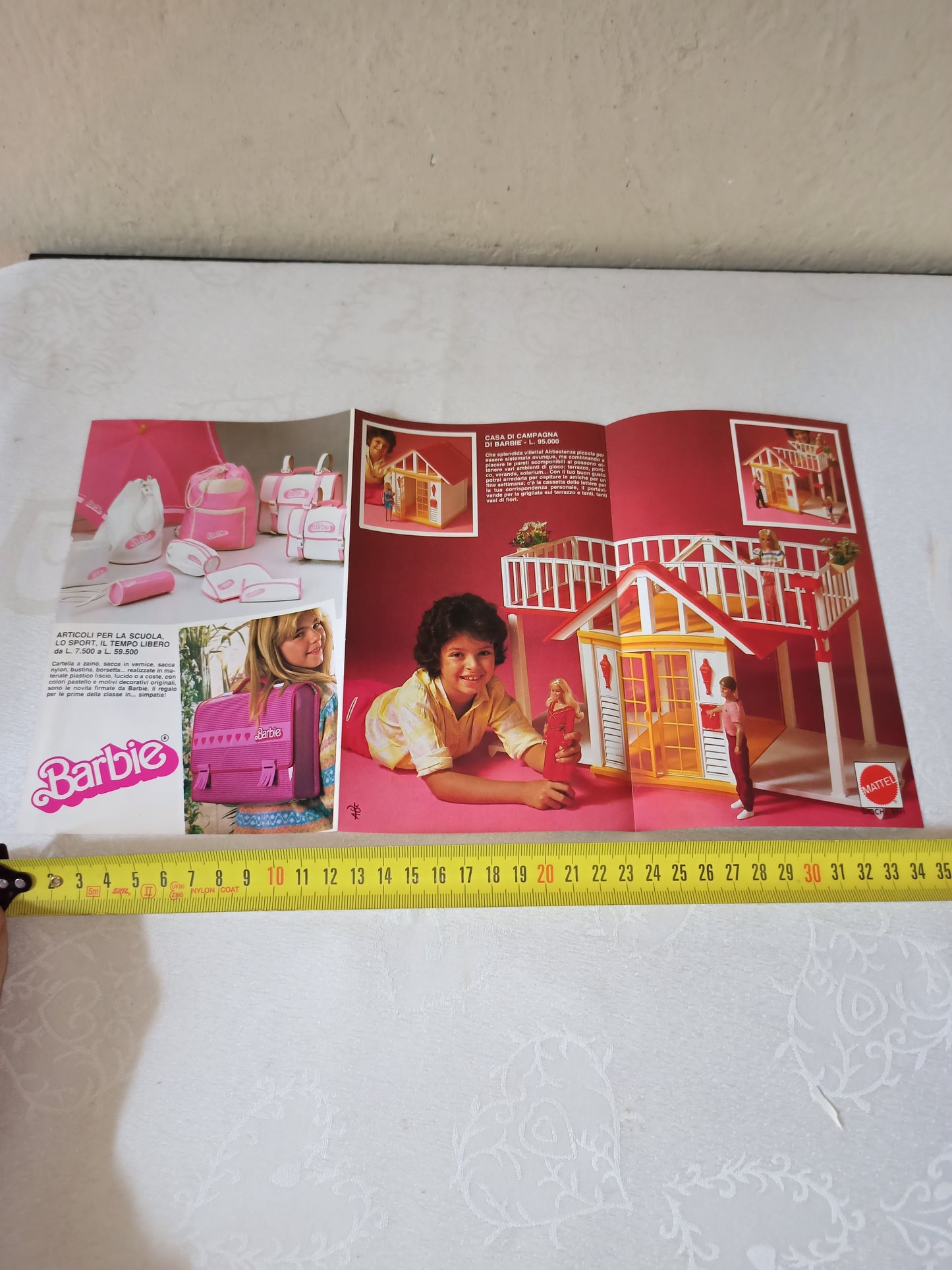 Depliant Inserto Pubblicitario Barbie, originale anni 80