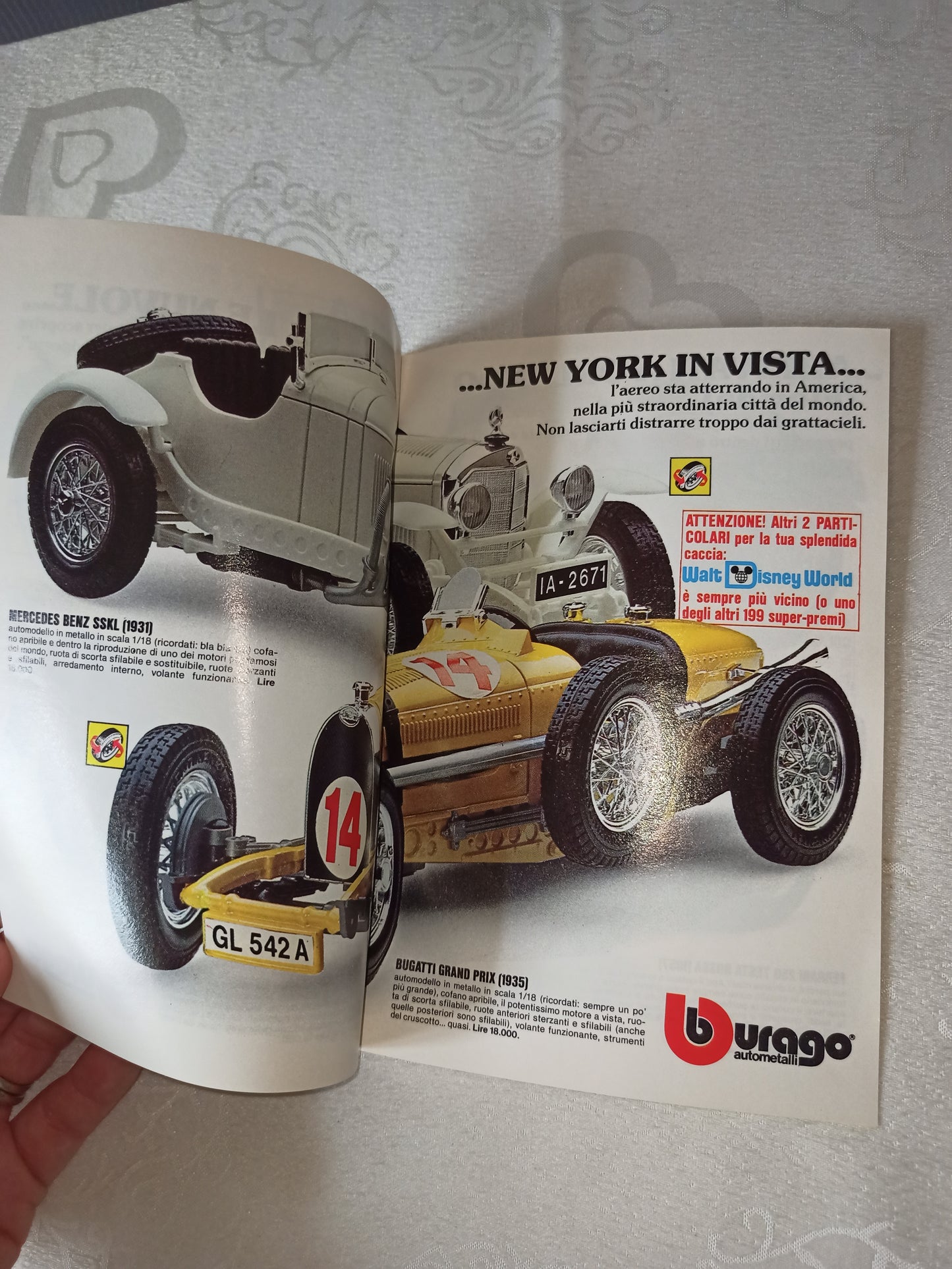 Mickey Mouse Burago advertising insert brochure, original from the 80s