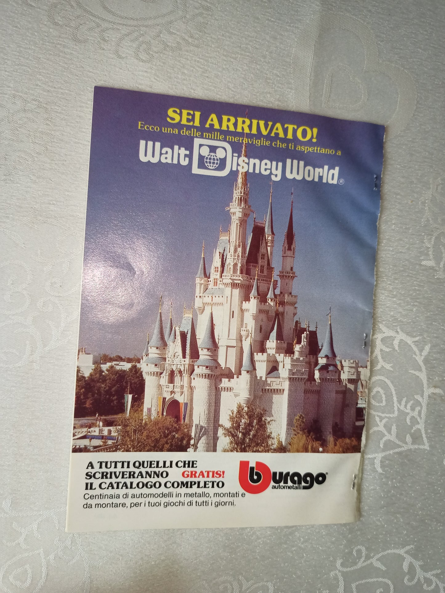 Mickey Mouse Burago advertising insert brochure, original from the 80s