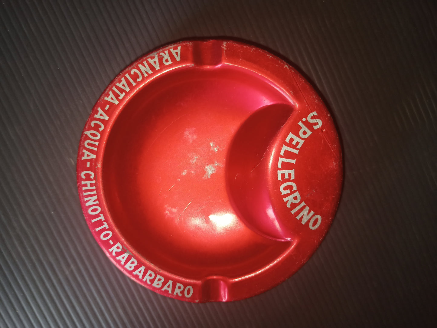 San Pellegrino metal ashtray, original from the 70s