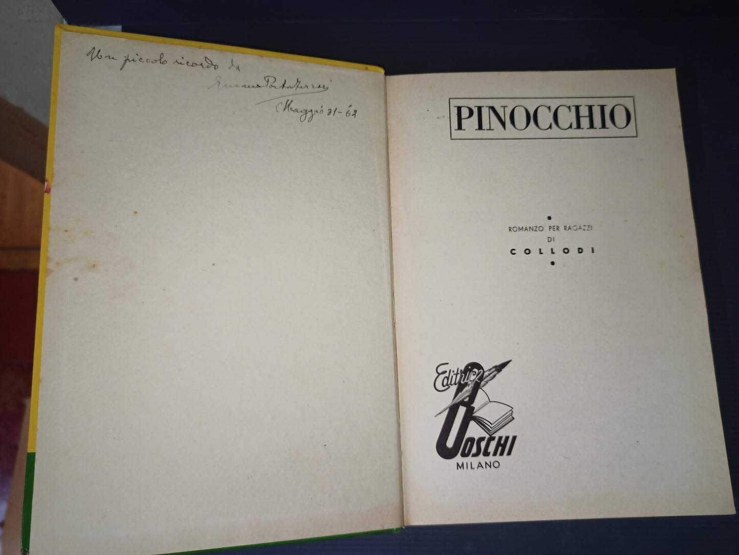 Libro Pinocchio, Editrice Boschi 1953