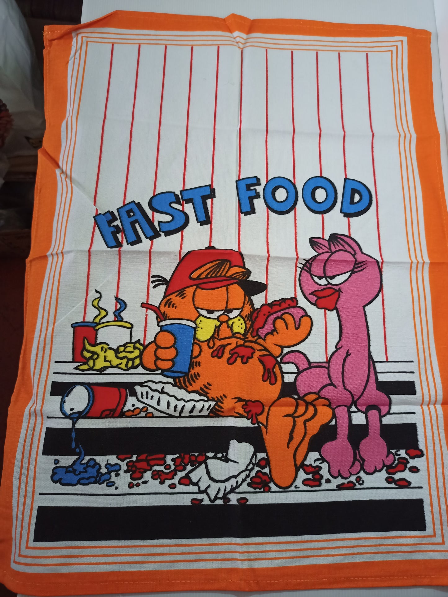 Garfield tea towel, original from the 70s